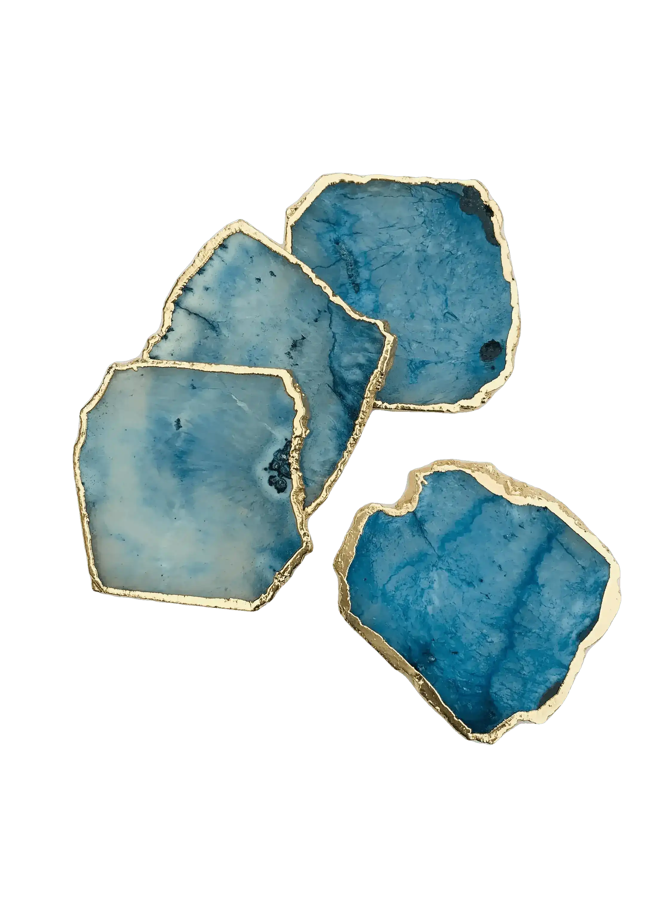 Blue Agate Coasters - Set of 4