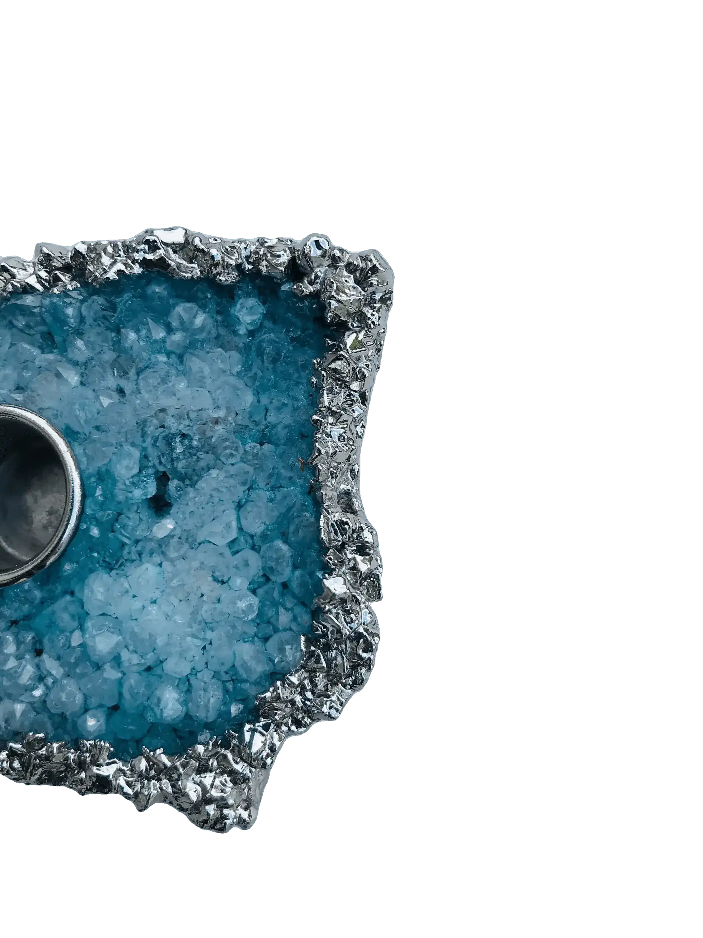 Blue Agate Gemstone Taper Candle Holder - Image 3