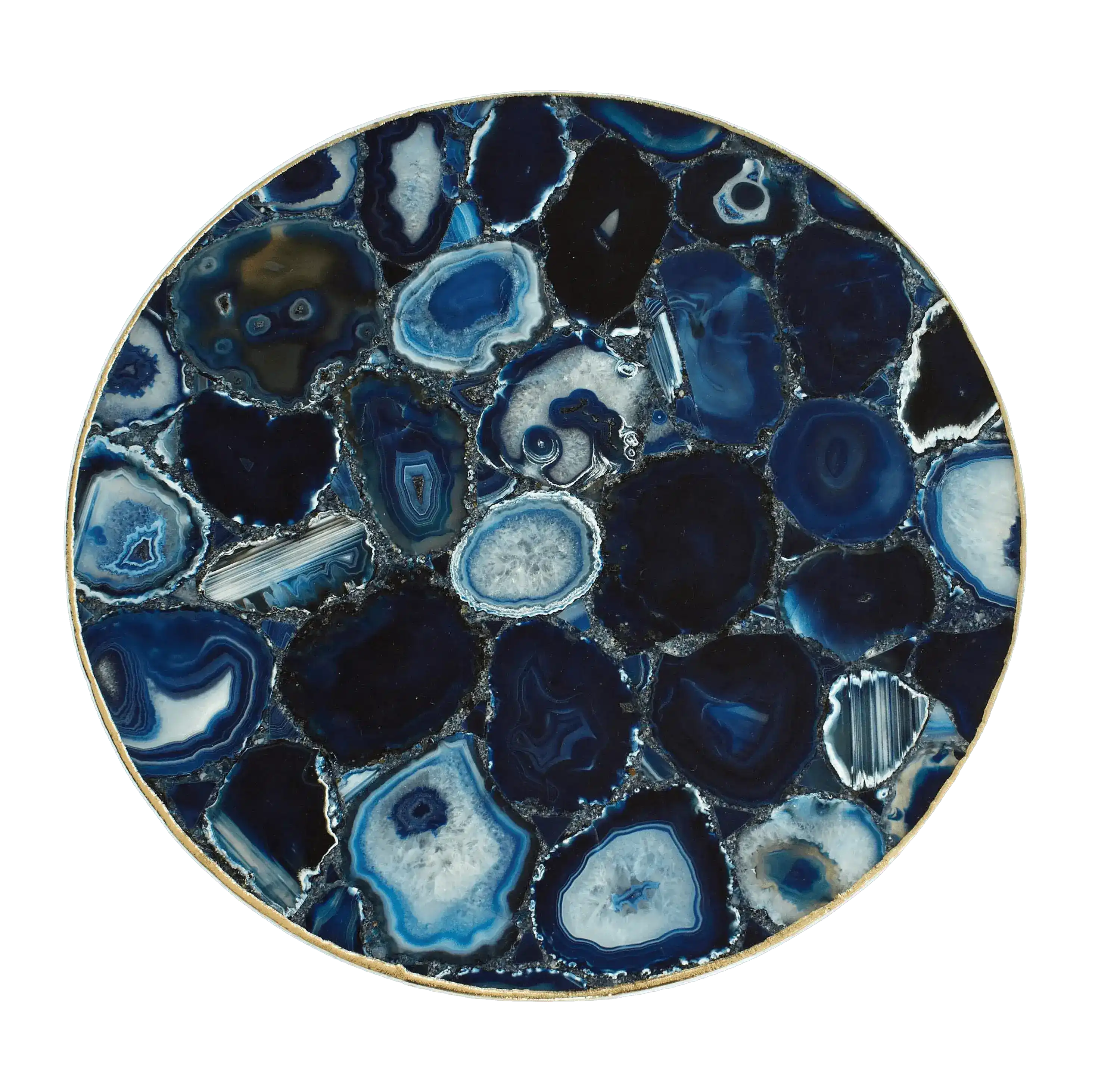 Blue Agate Round Coffee Side Table - Image 2