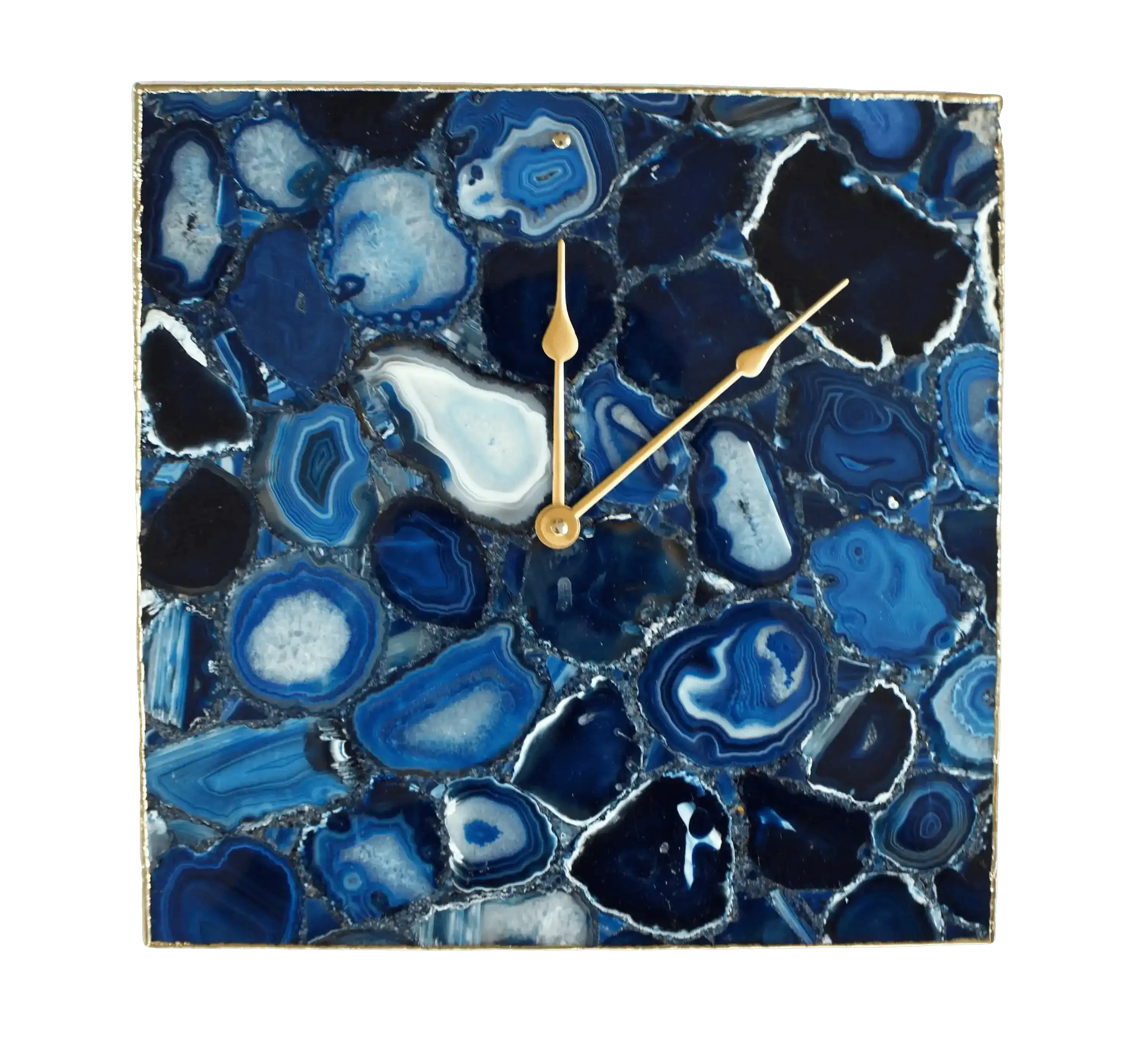 Blue Agate Square Wall Clock