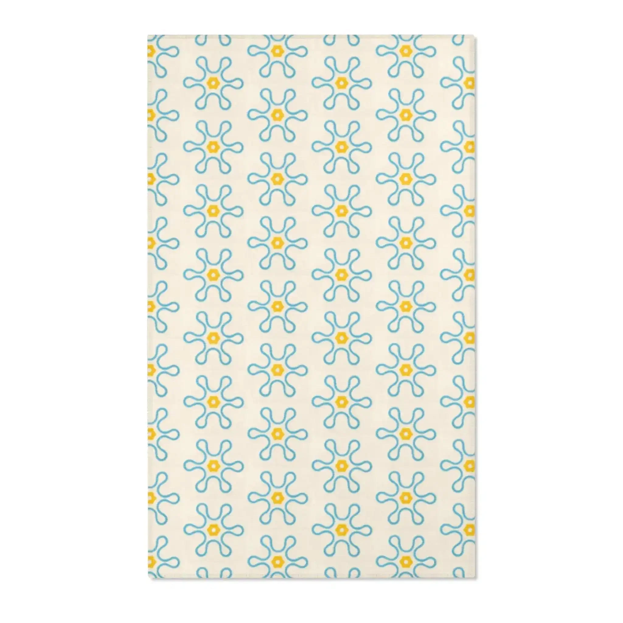 Blue and Yellow Floral Accent Rug