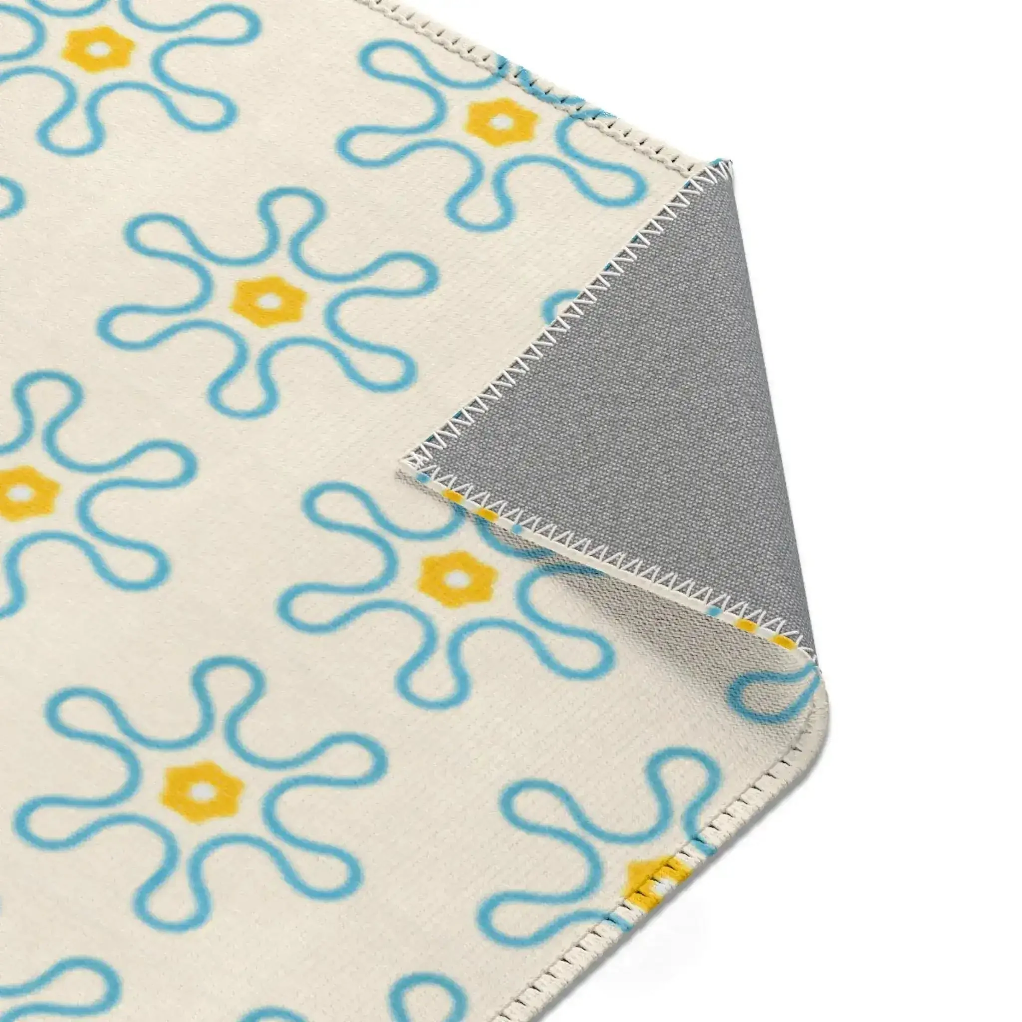 Blue and Yellow Floral Accent Rug - Image 5