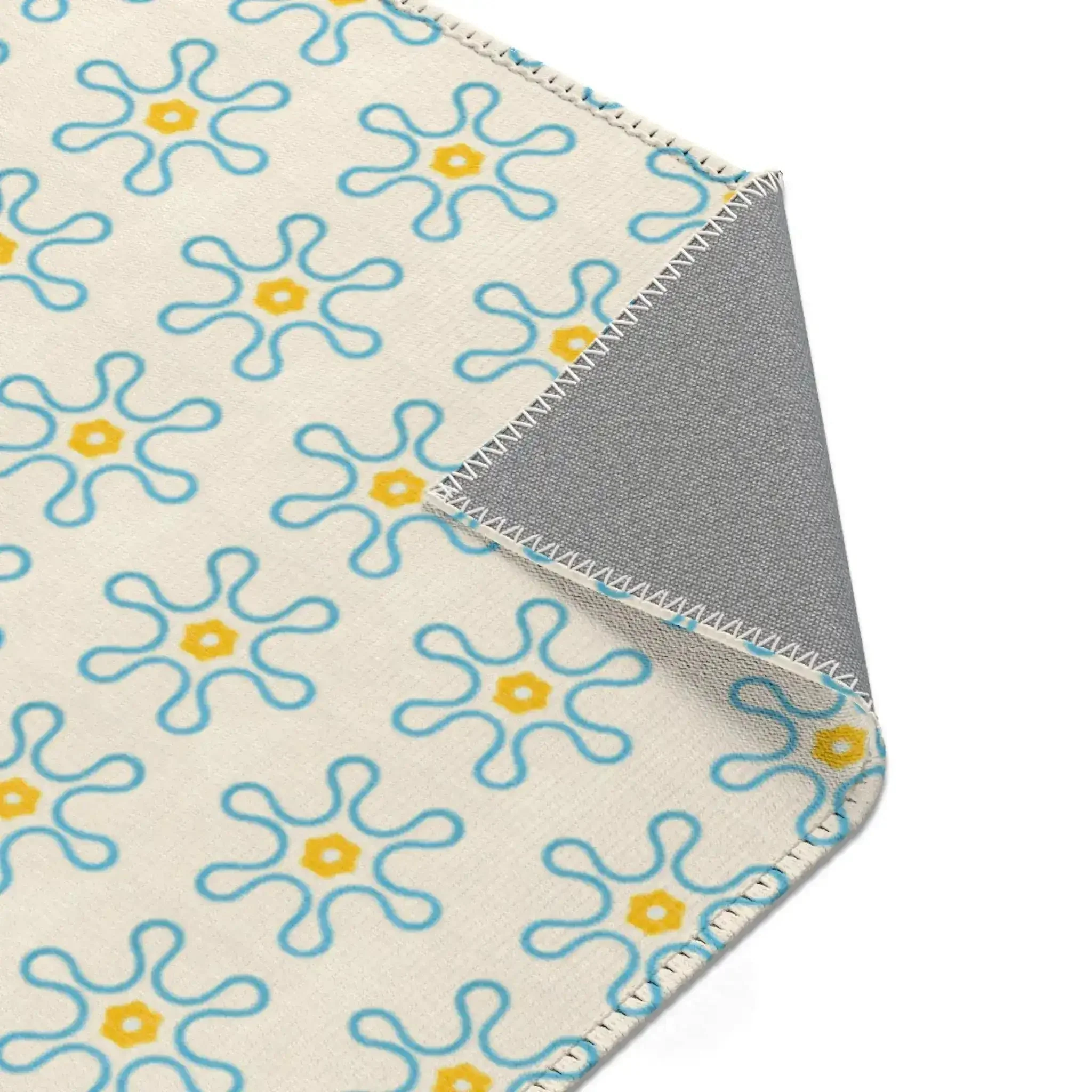 Blue and Yellow Floral Accent Rug - Image 6