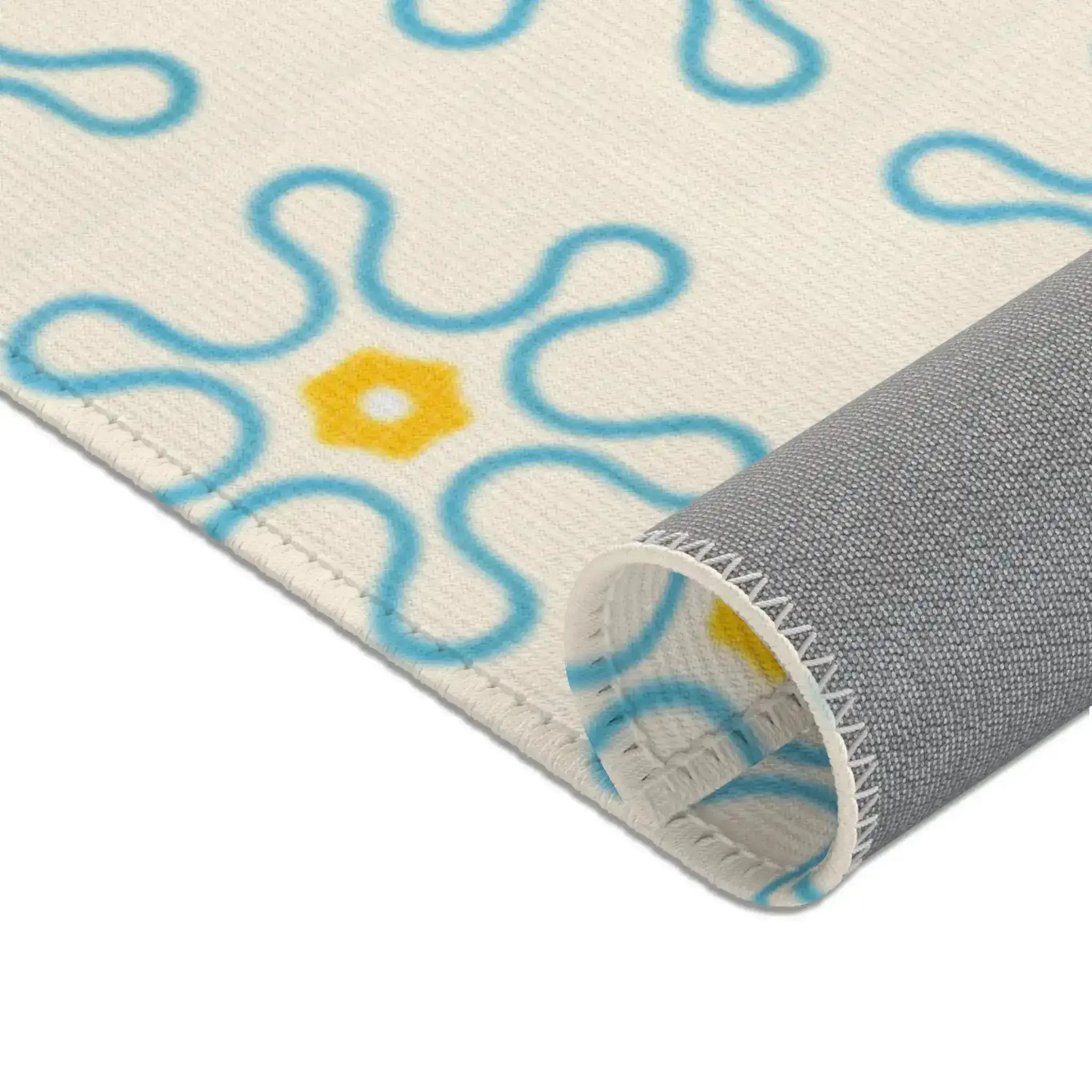Blue and Yellow Floral Accent Rug - Image 9