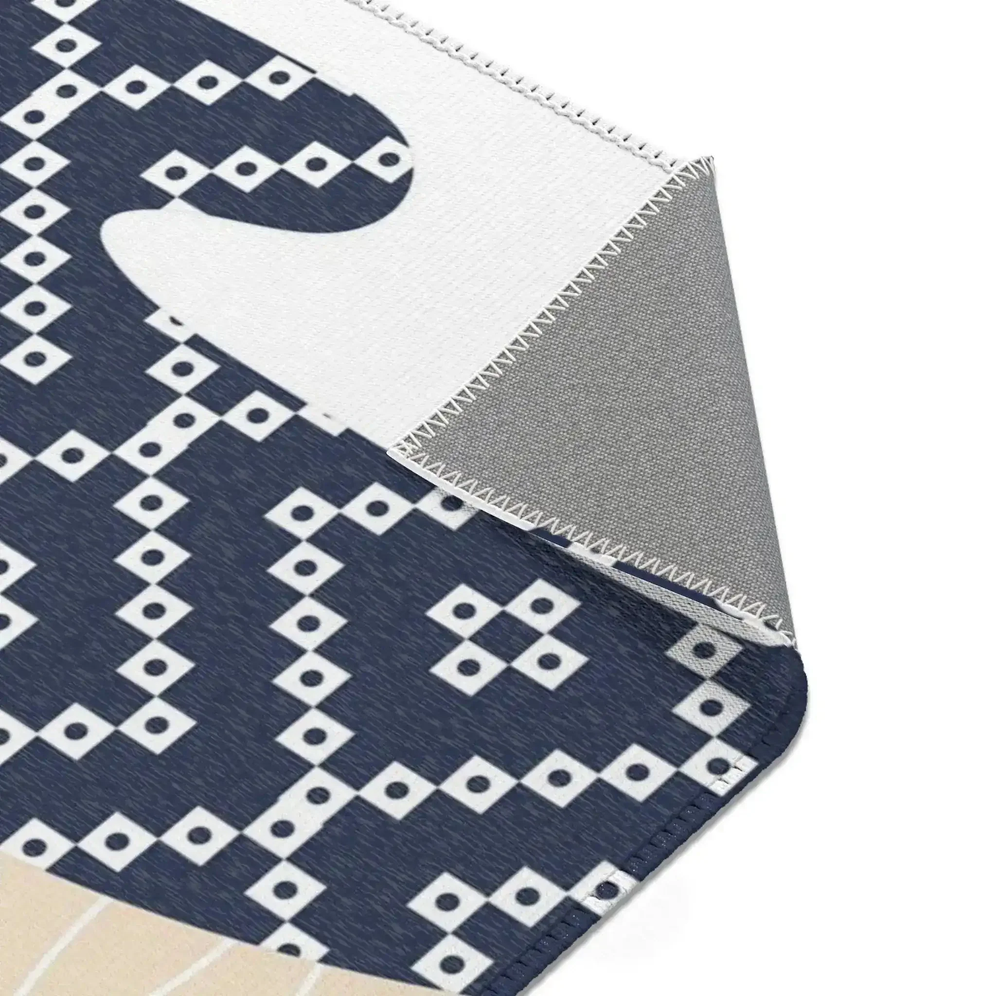 Blue & Beige Swallow Sky Pattern Accent Rug - Image 8