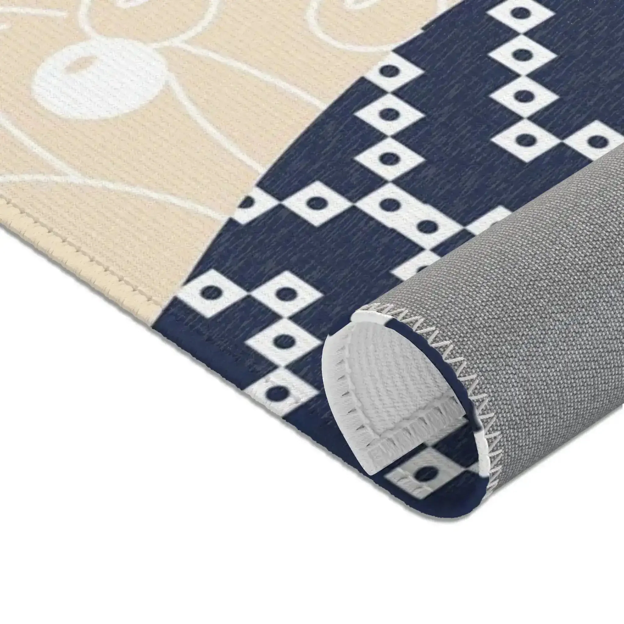 Blue & Beige Swallow Sky Pattern Accent Rug - Image 9