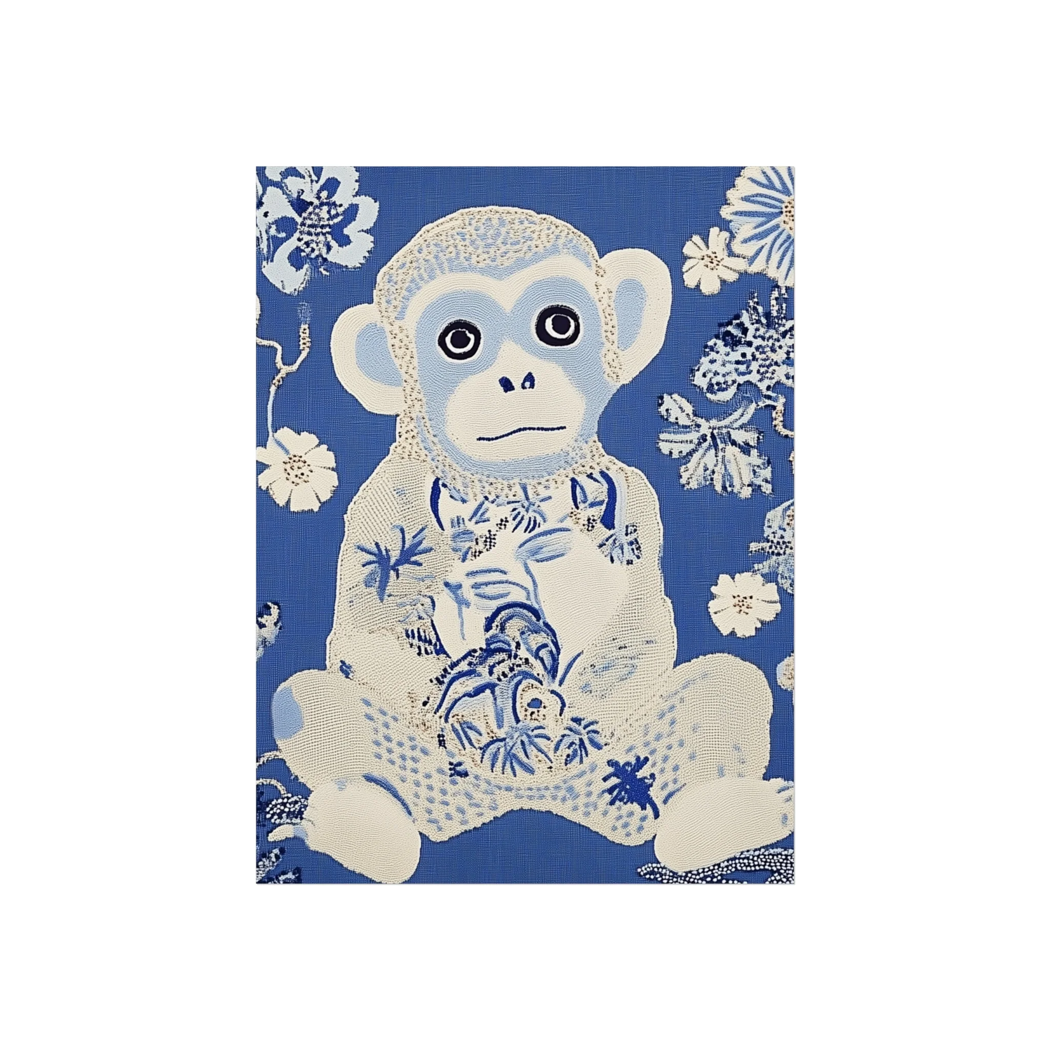 Blue Chinoiserie Monkey Fine Art Poster - Image 13