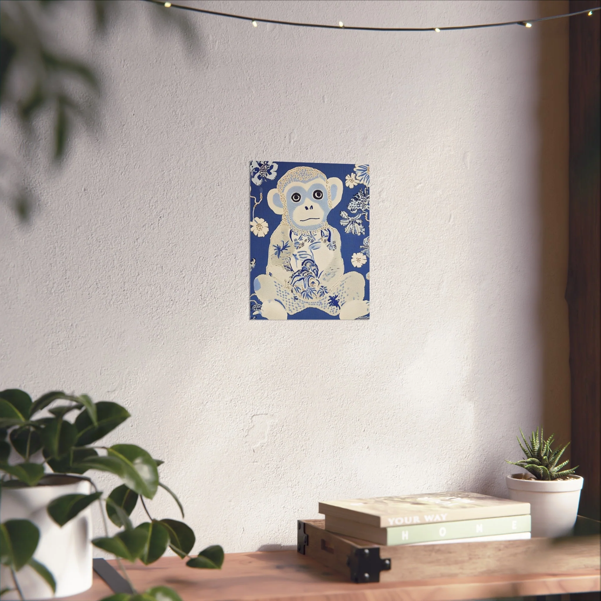 Blue Chinoiserie Monkey Fine Art Poster - Image 18