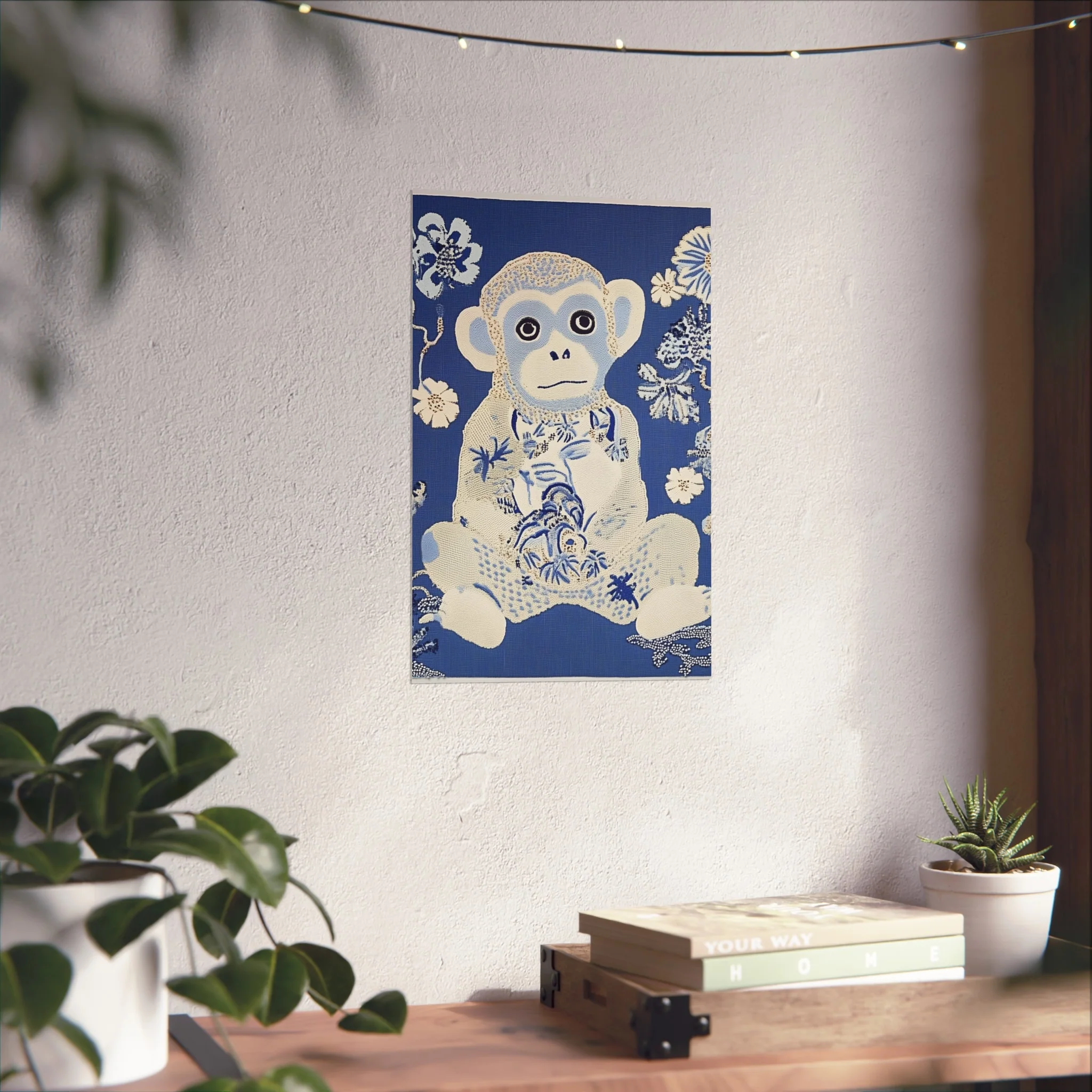 Blue Chinoiserie Monkey Fine Art Poster - Image 26