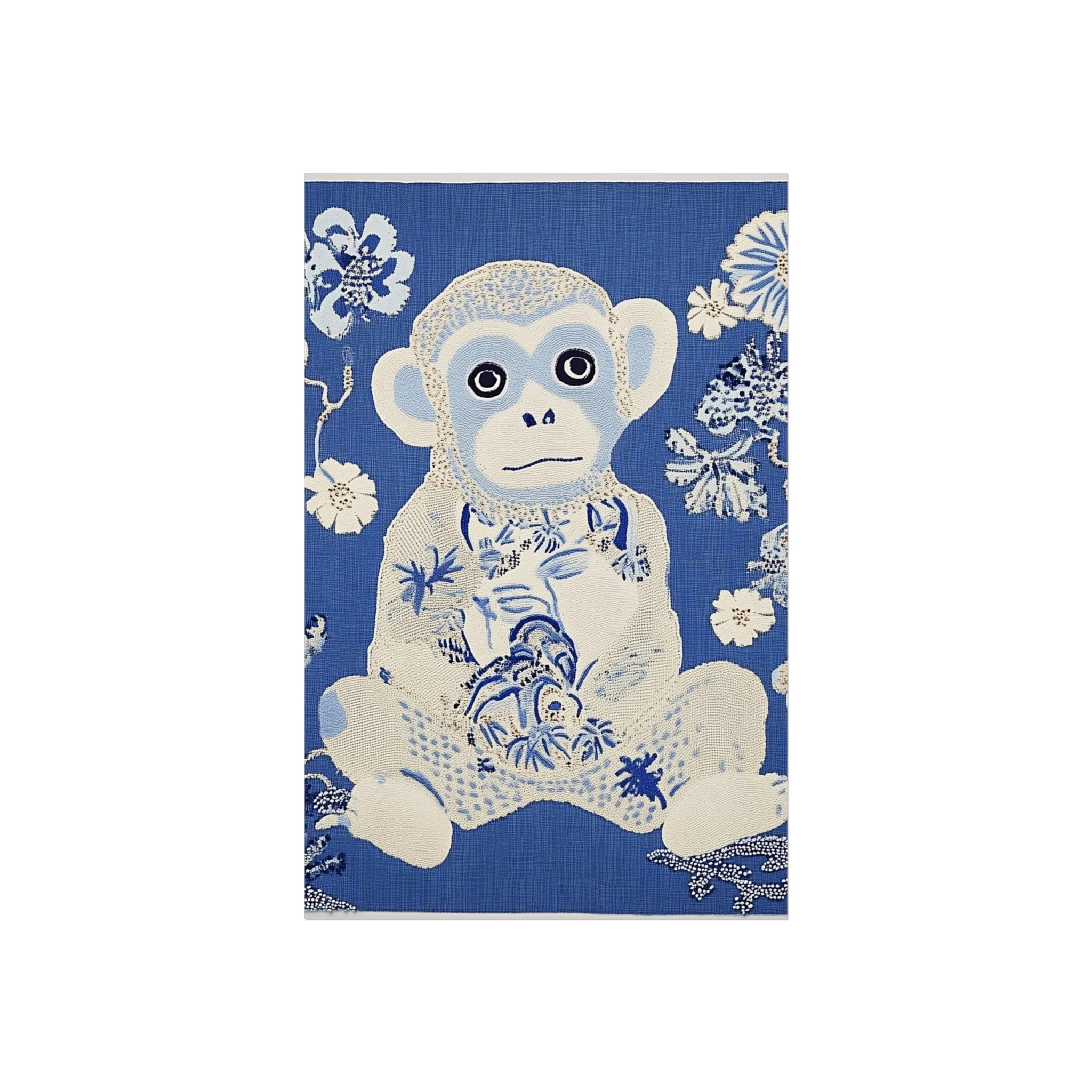 Blue Chinoiserie Monkey Fine Art Poster - Image 5