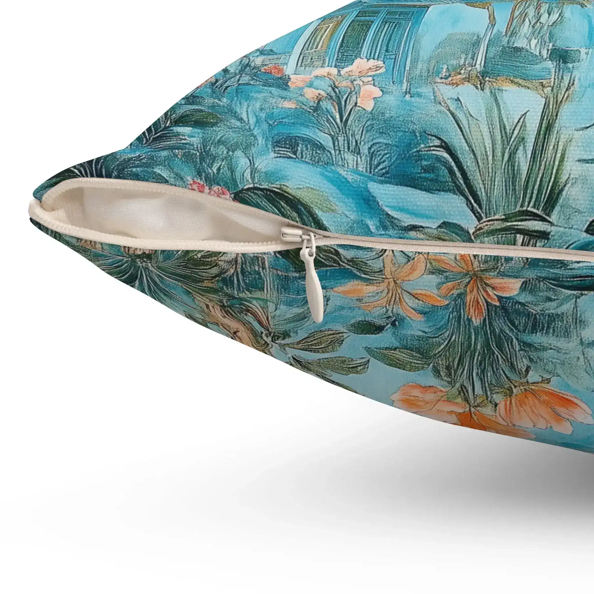 Blue Garden Harmony Throw Pillow - Image 10