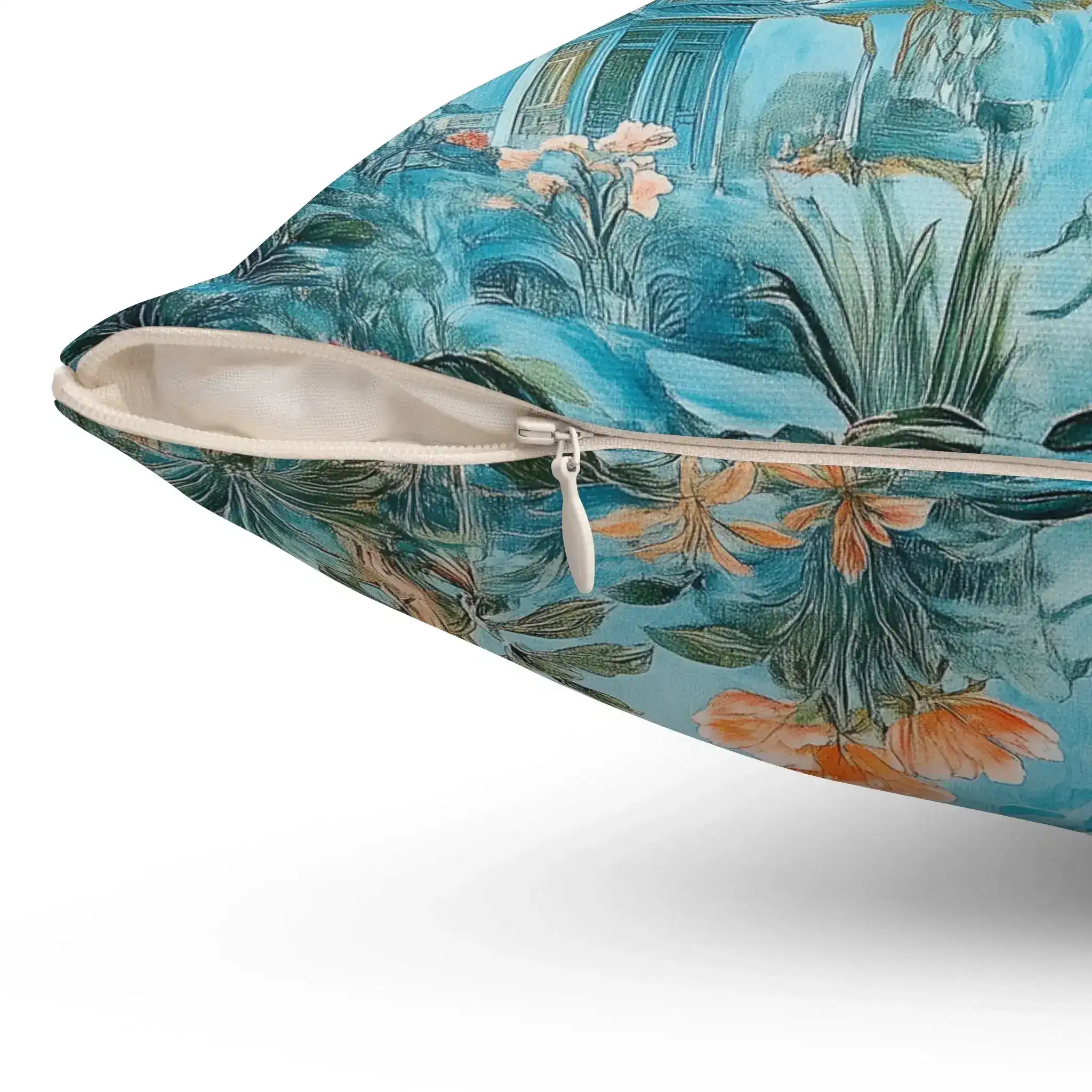 Blue Garden Harmony Throw Pillow - Image 6