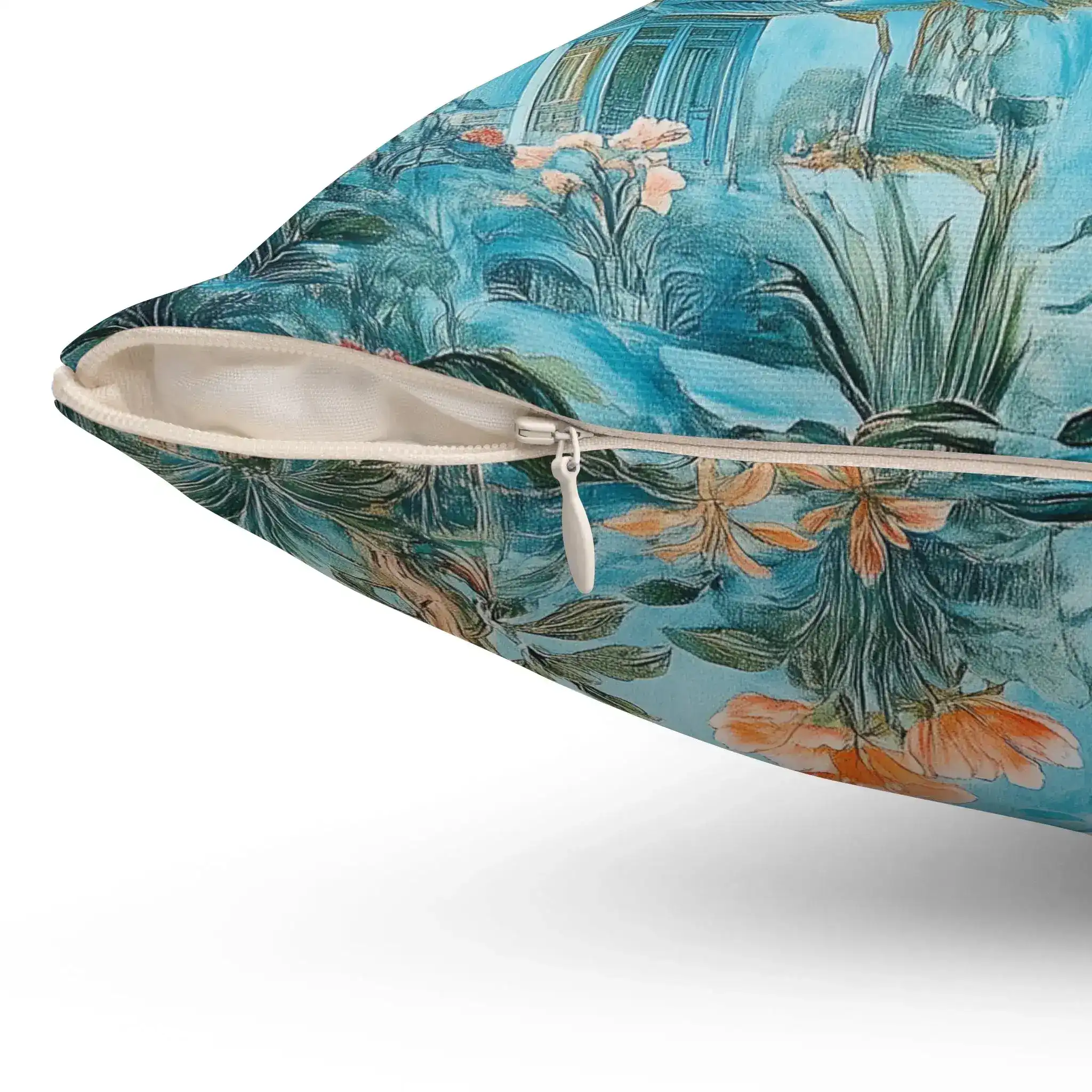 Blue Garden Harmony Throw Pillow - Image 8