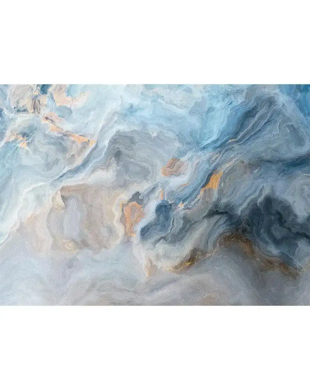 Blue Gray Abstract Marble Painting Stone Wall Mural - Image 6