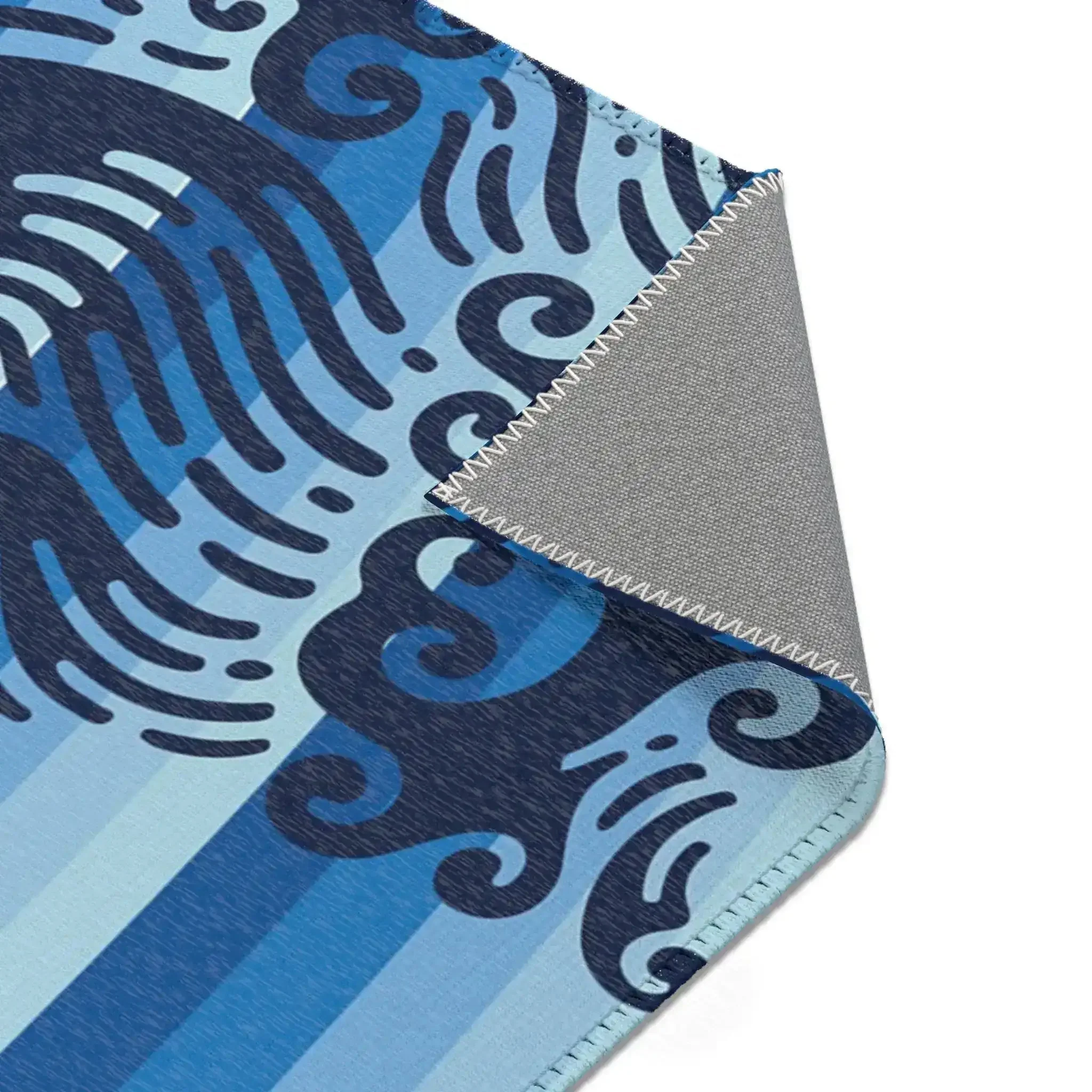 Blue Koi Fish Wave Accent Rug - Image 8