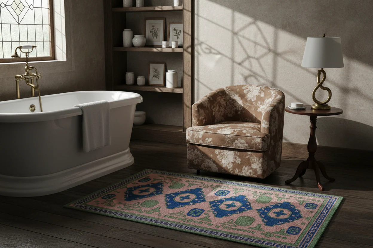 Blush Azure Totem Hand Tufted Wool Rug - Image 3