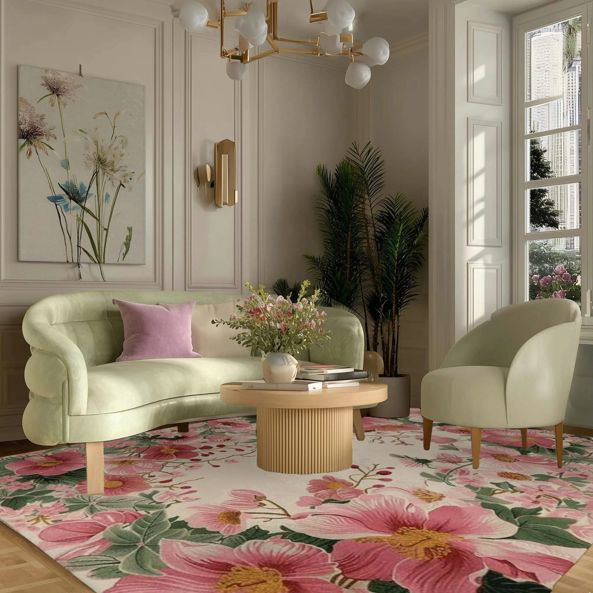 Blush Garden Bloom Hand Tufted Rug - Image 5