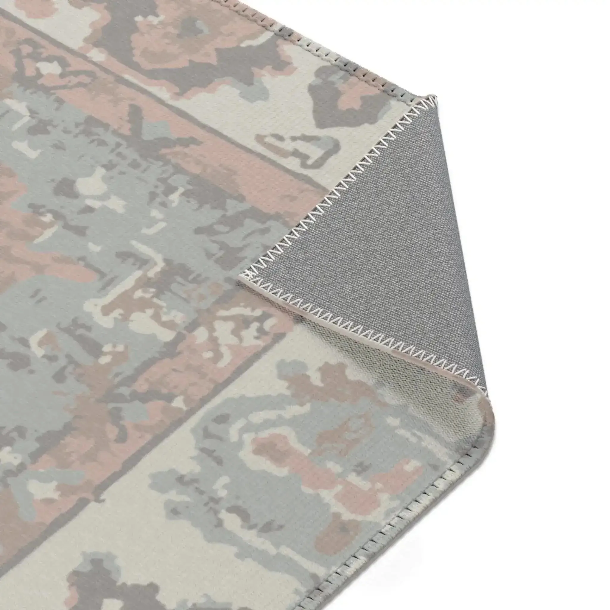 Blush & Gray Distressed Vintage Accent Rug - Image 5
