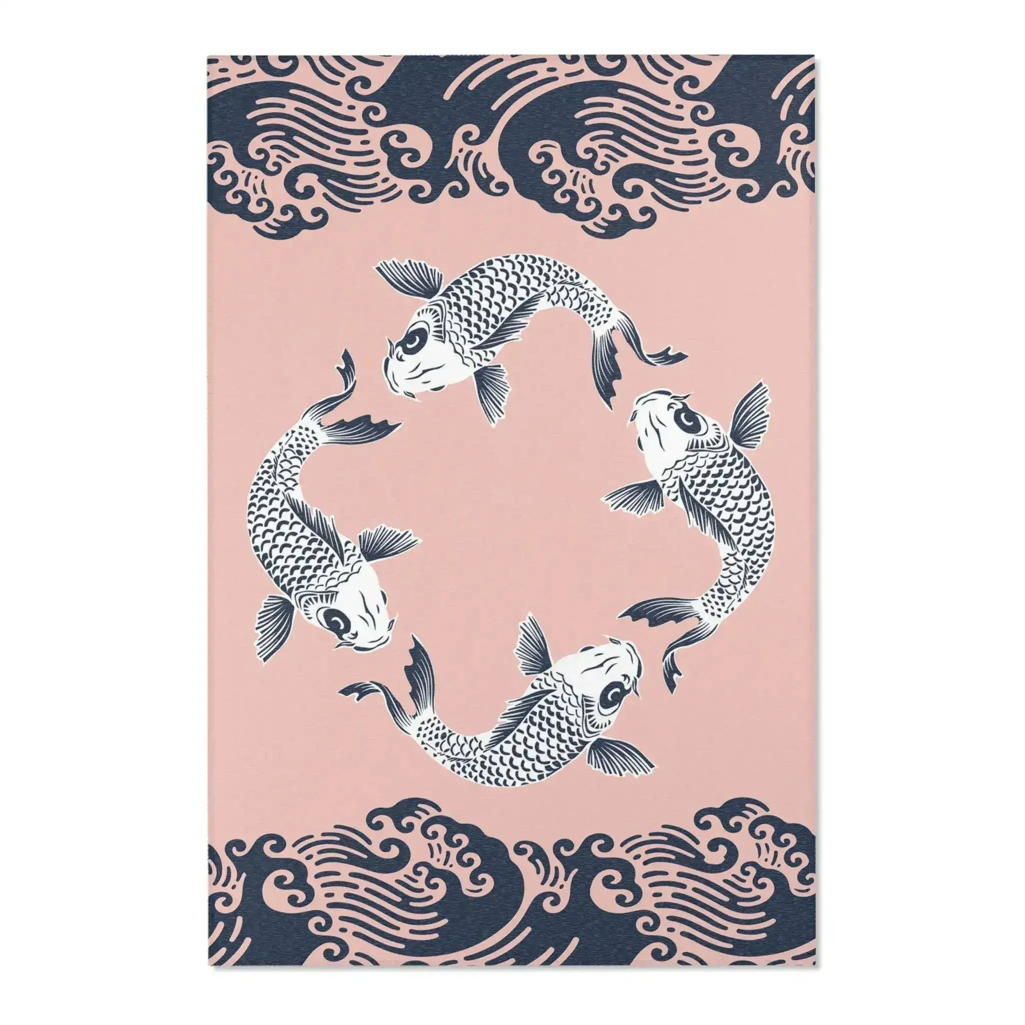 Blush & Navy Koi Wave Accent Rug - Image 3
