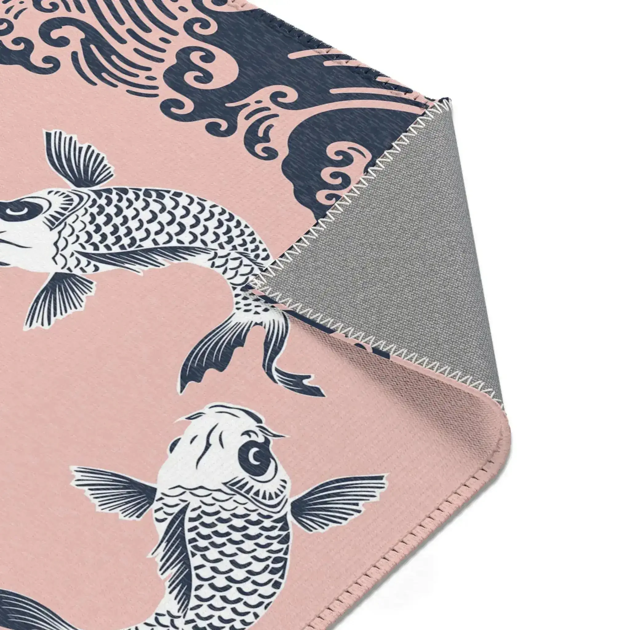 Blush & Navy Koi Wave Accent Rug - Image 6