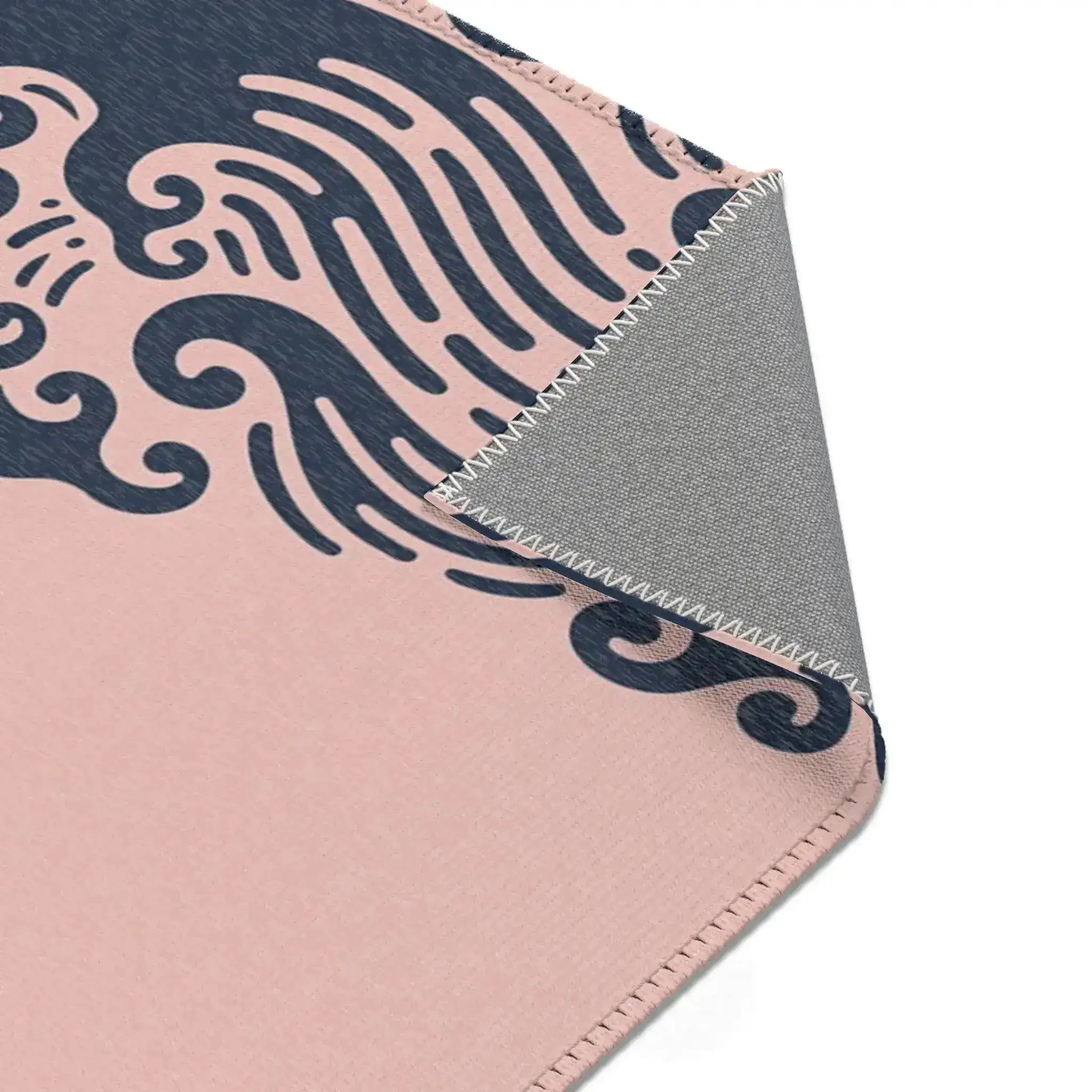 Blush & Navy Koi Wave Accent Rug - Image 8