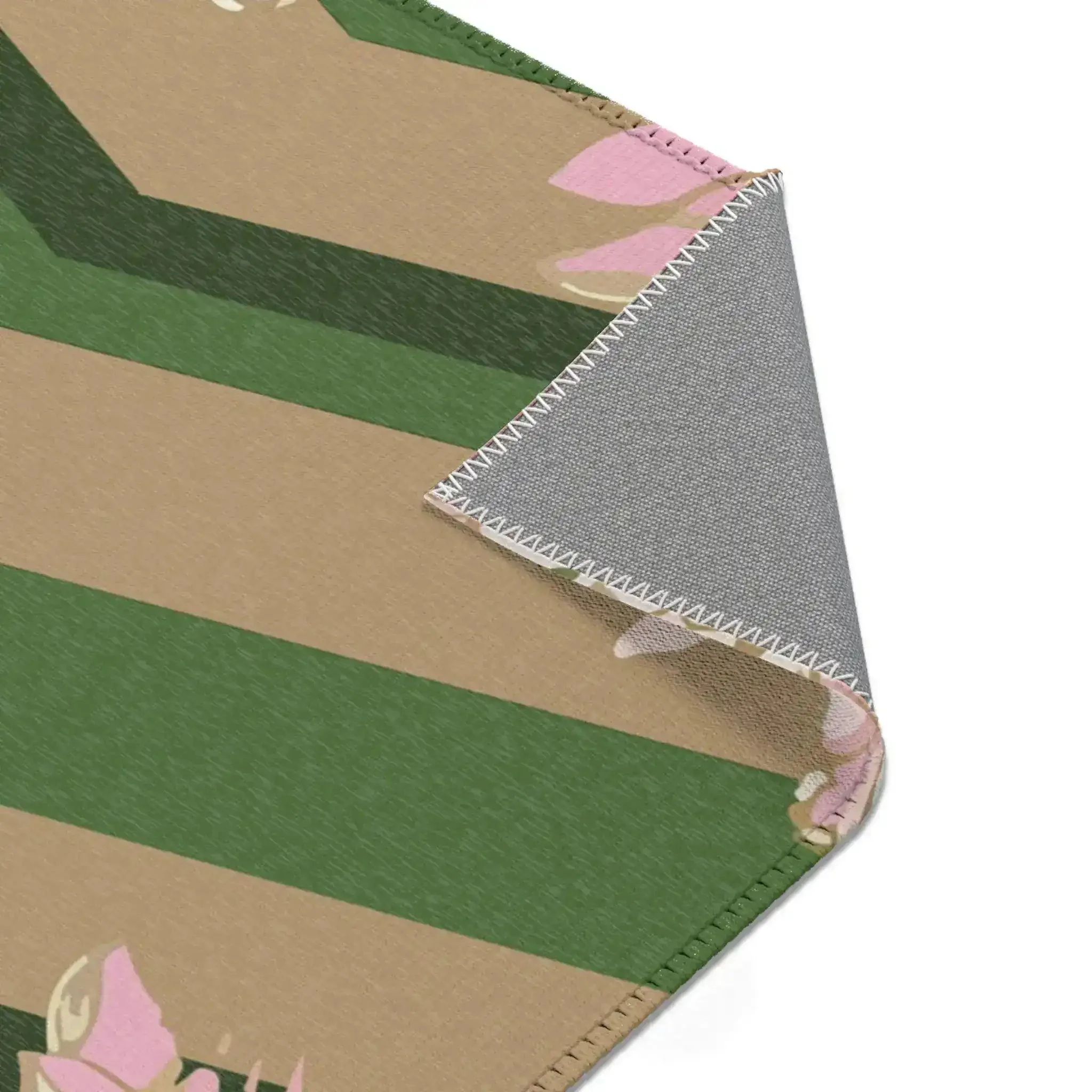 Blush Peonies on Forest Chevron Accent Rug - Image 5