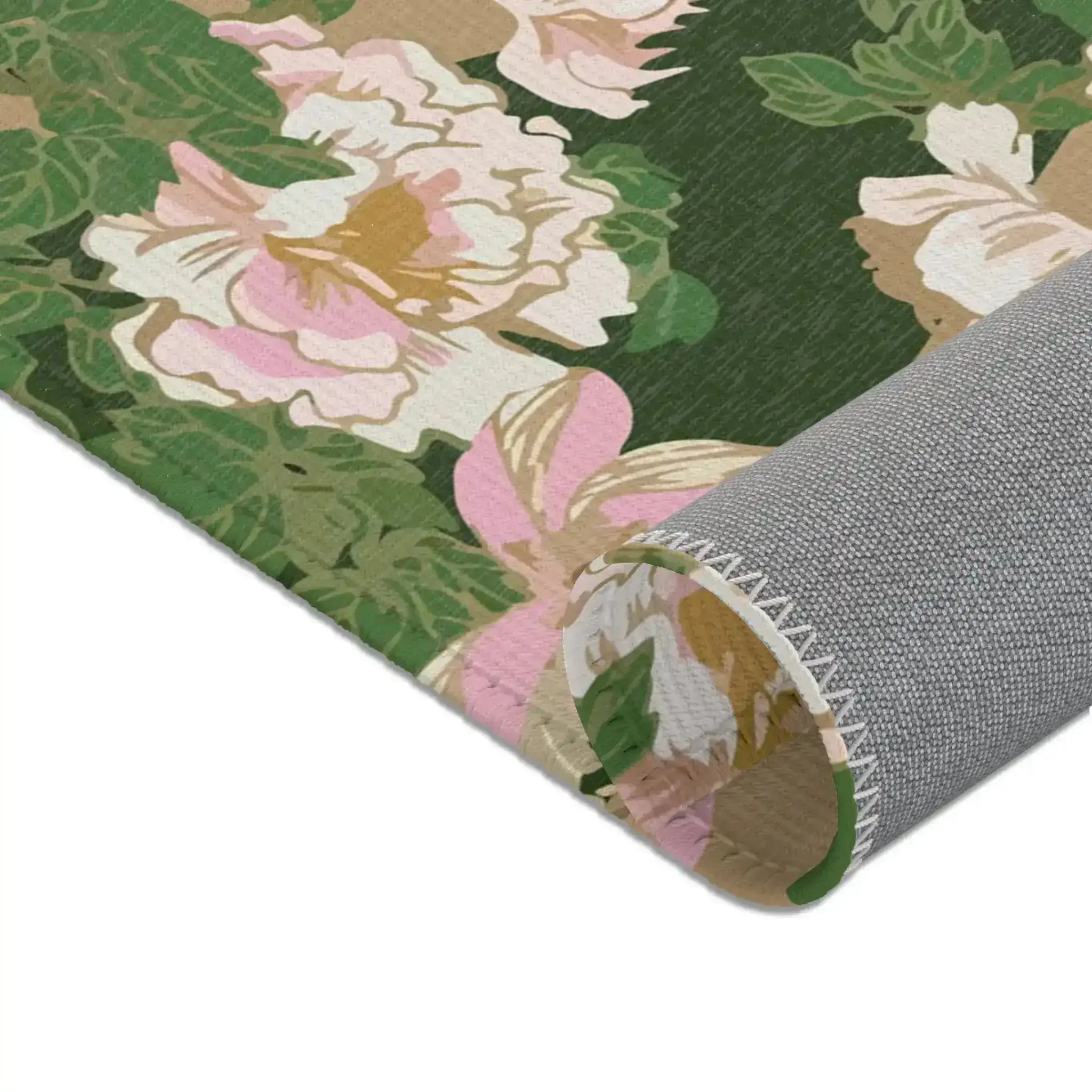 Blush Peonies on Forest Chevron Accent Rug - Image 7