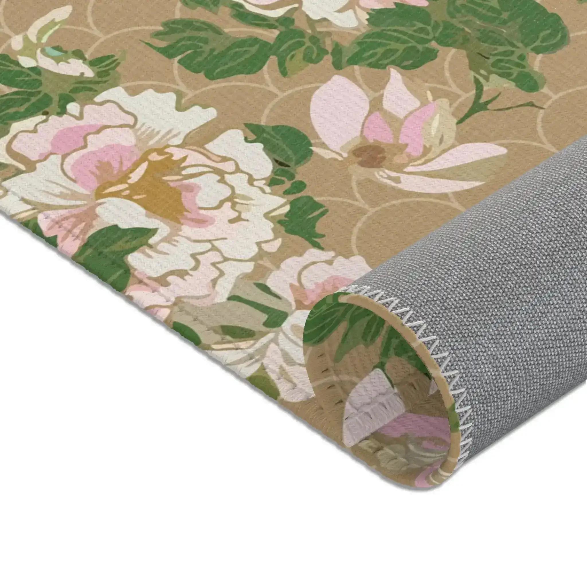 Blush Peonies on Sand Scallop Accent Rug - Image 7