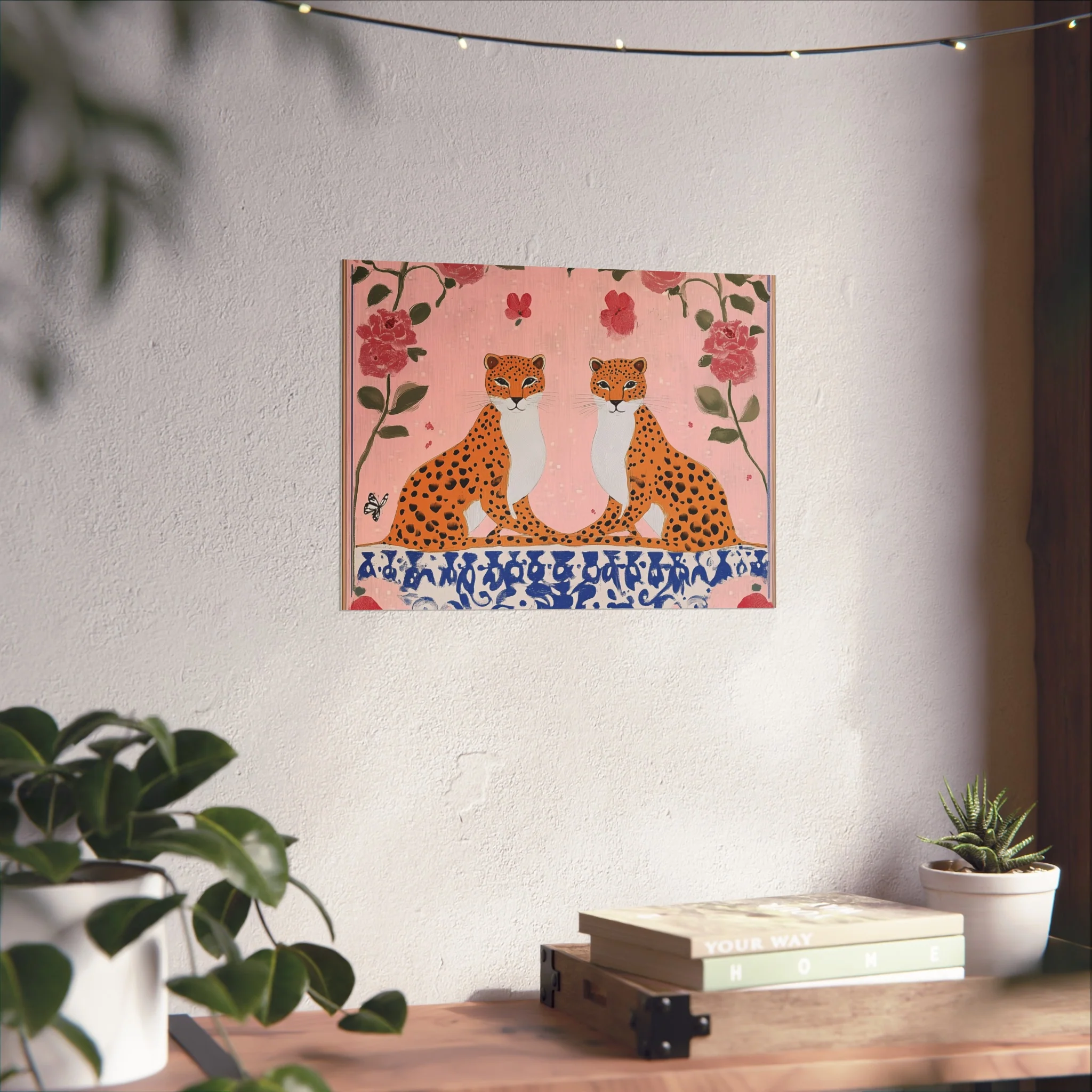 Blushing Leopards and Roses Fine Art Poster - Image 24