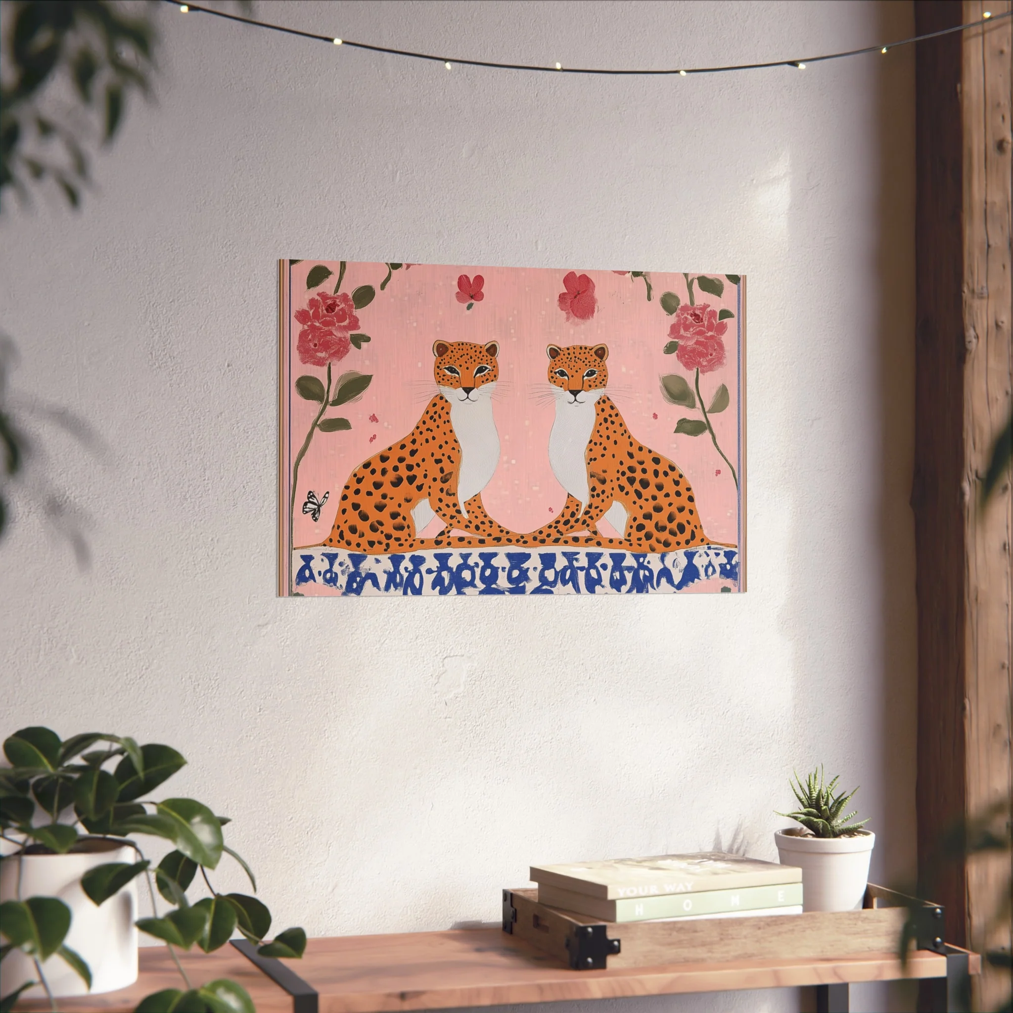 Blushing Leopards and Roses Fine Art Poster - Image 38