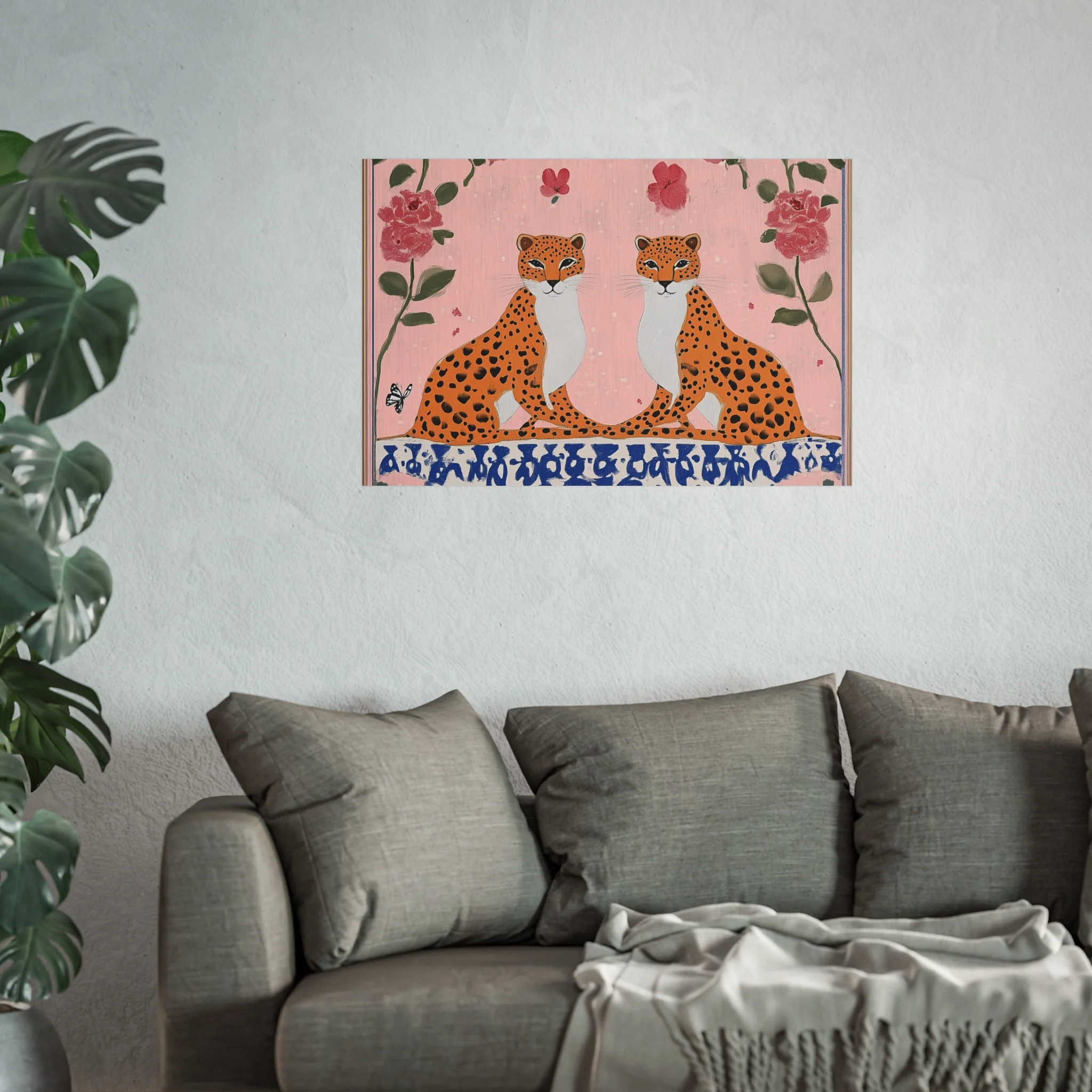 Blushing Leopards and Roses Fine Art Poster - Image 43