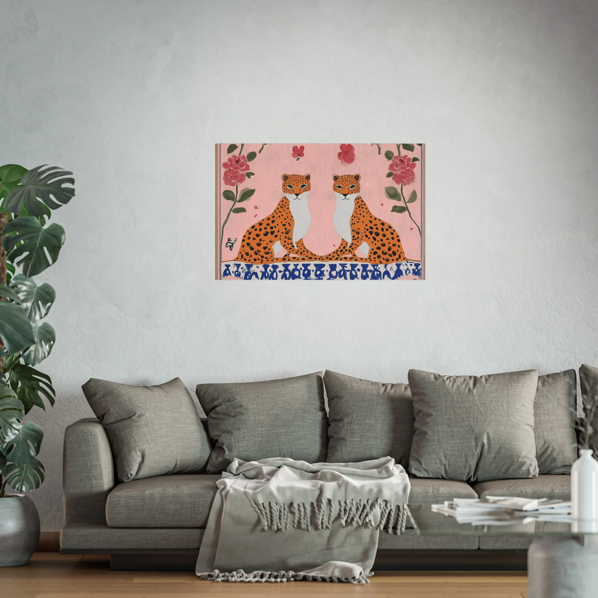 Blushing Leopards and Roses Fine Art Poster - Image 45