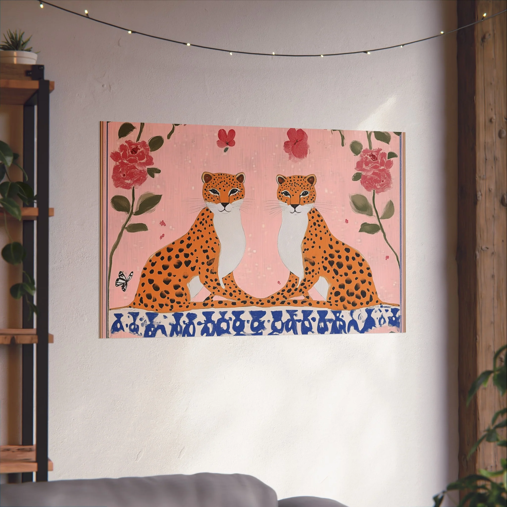 Blushing Leopards and Roses Fine Art Poster - Image 46