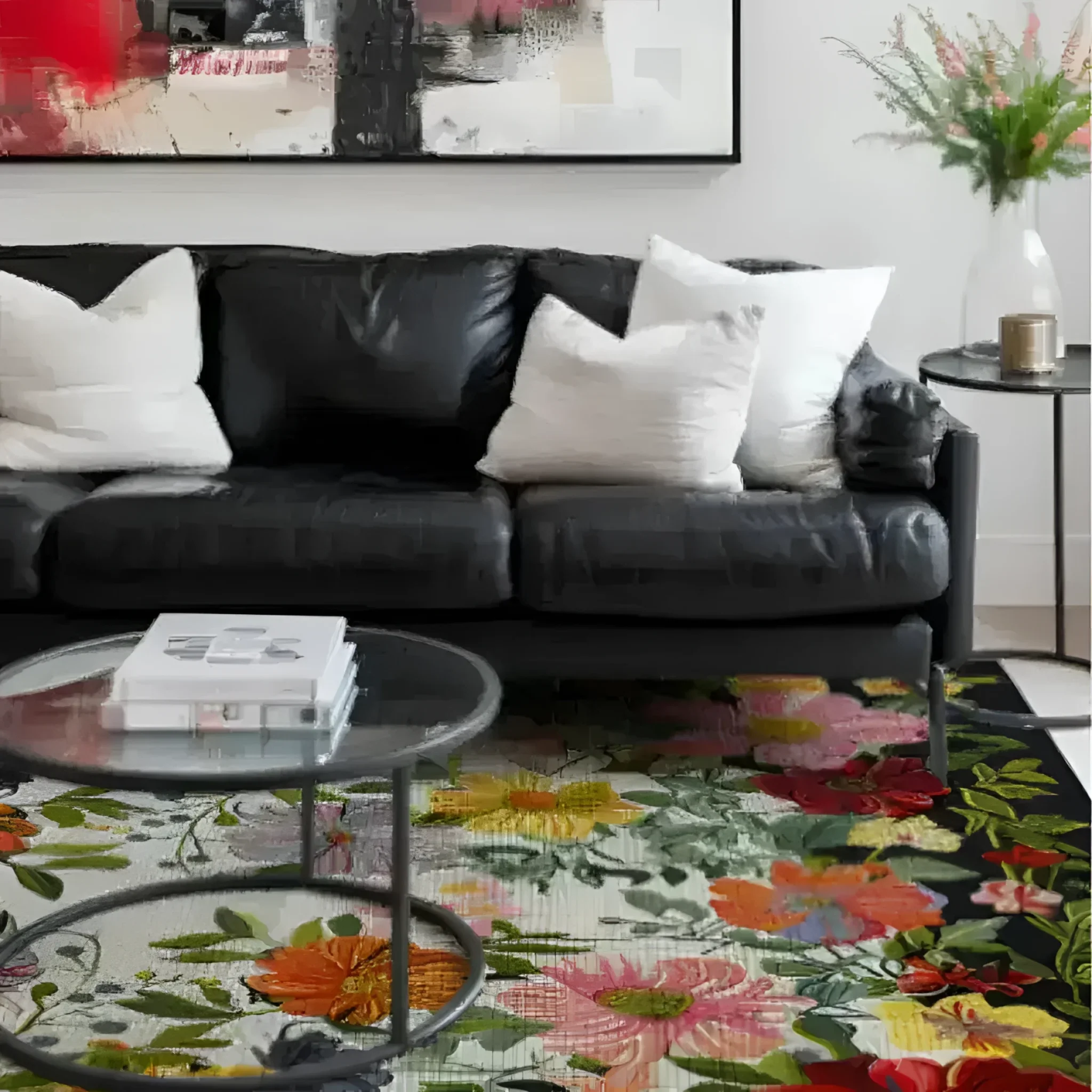 Bohemian Floral Hand Tufted Rug - Image 5