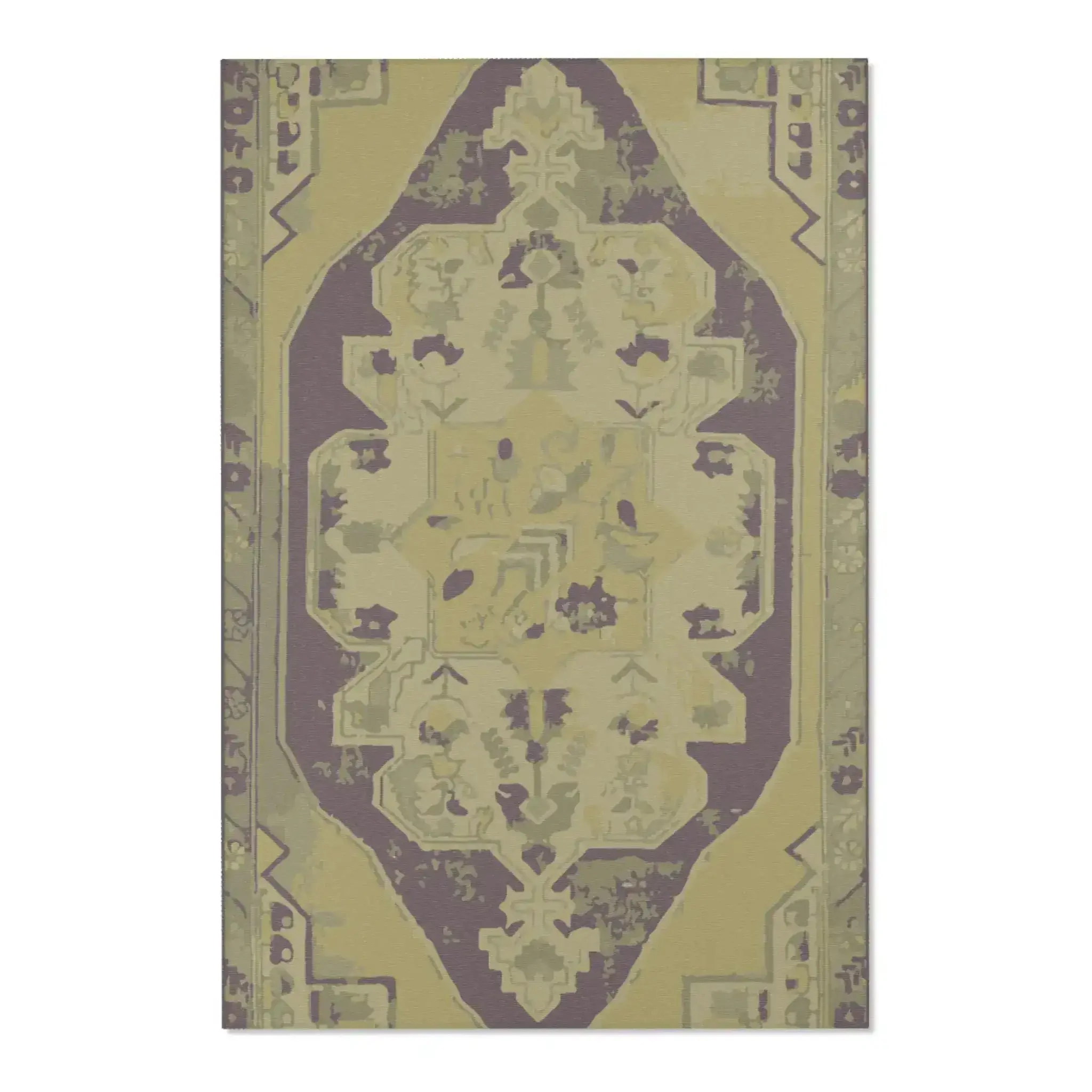Bohemian Plum & Olive Medallion Accent Rug - Image 3