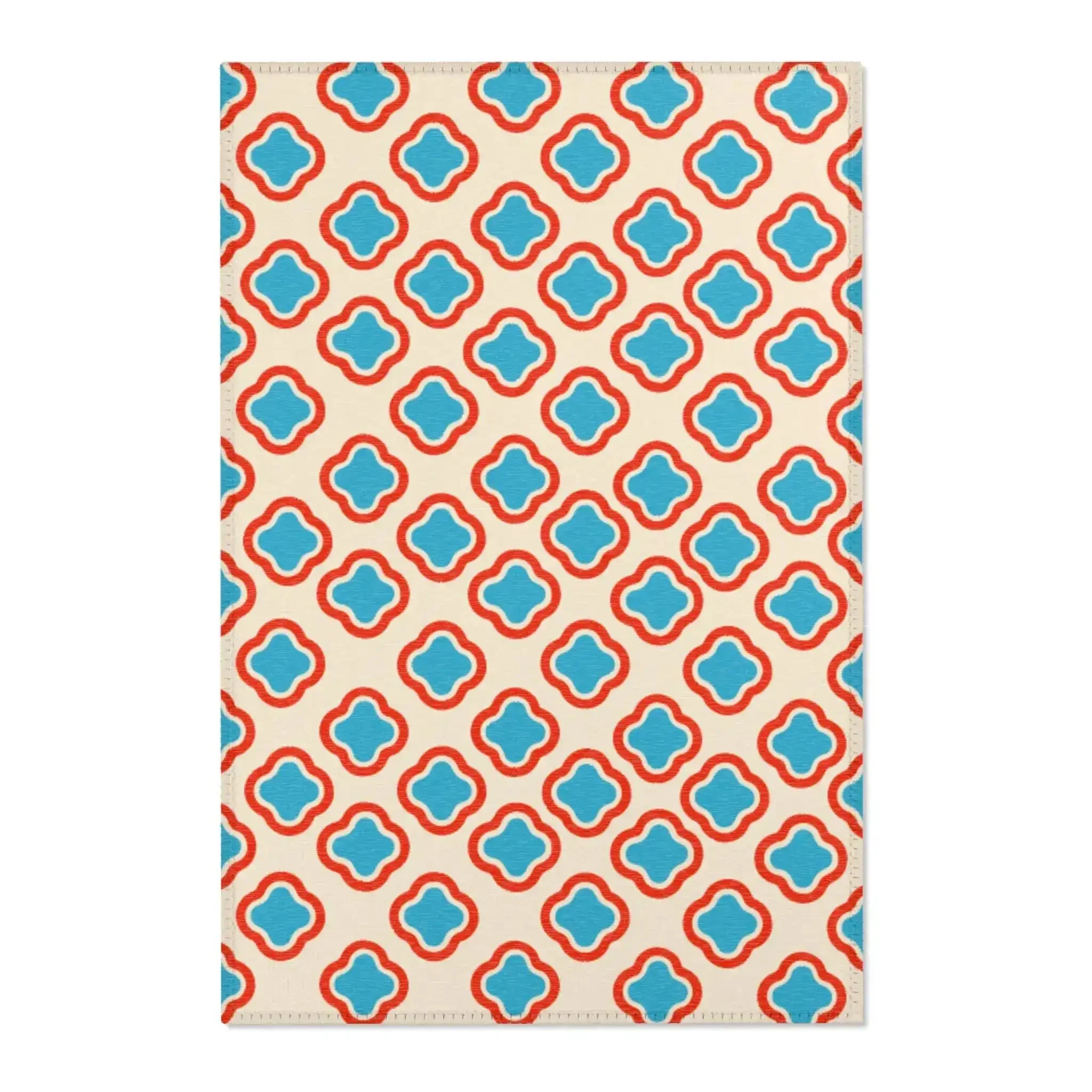 Bold Blue Clover Trellis Accent Rug - Image 2