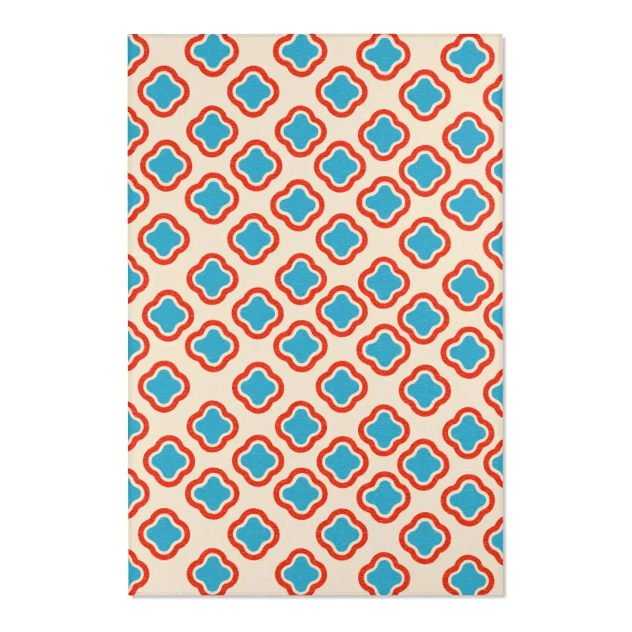 Bold Blue Clover Trellis Accent Rug - Image 3