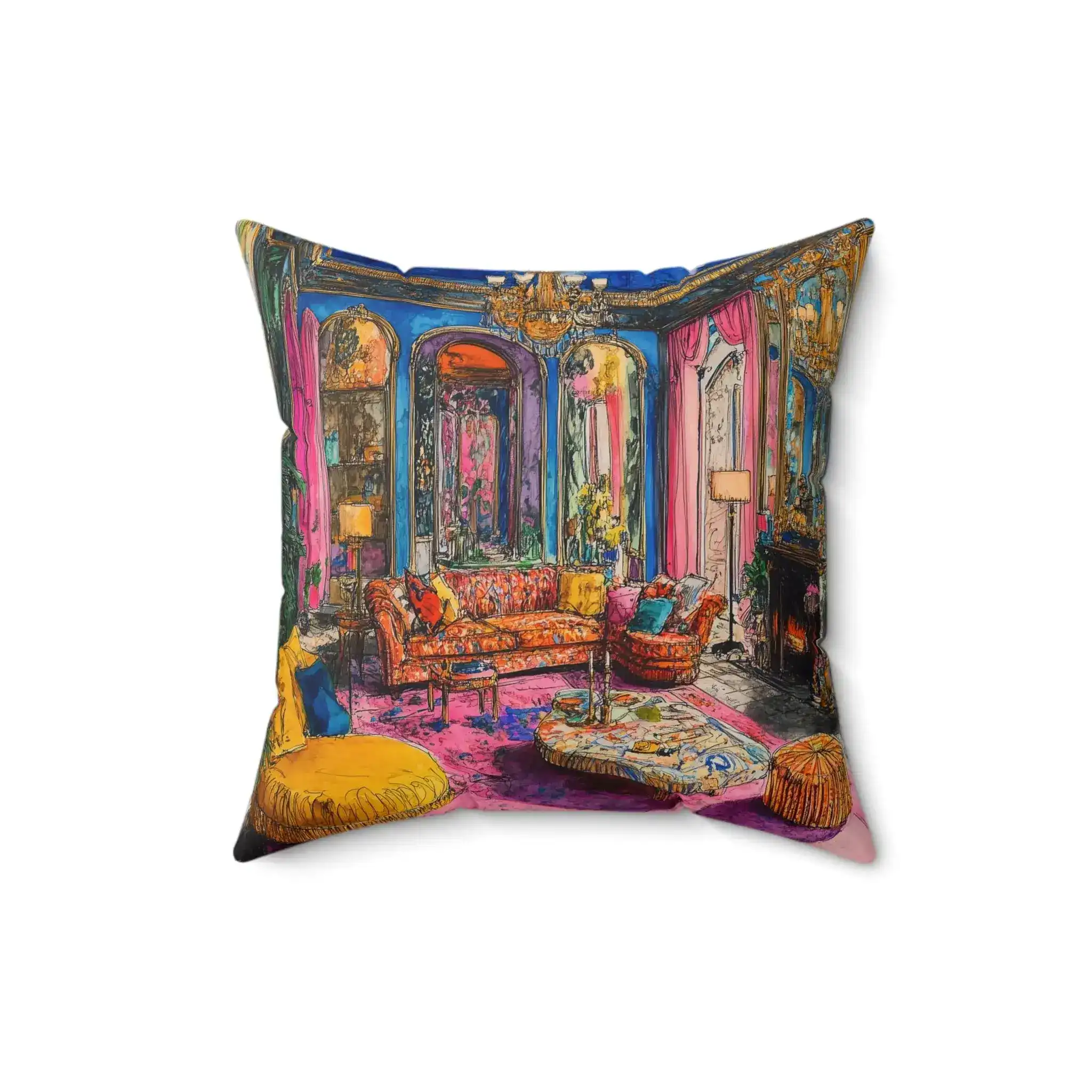 Bold Colorful Luxury Throw Pillow - Image 2