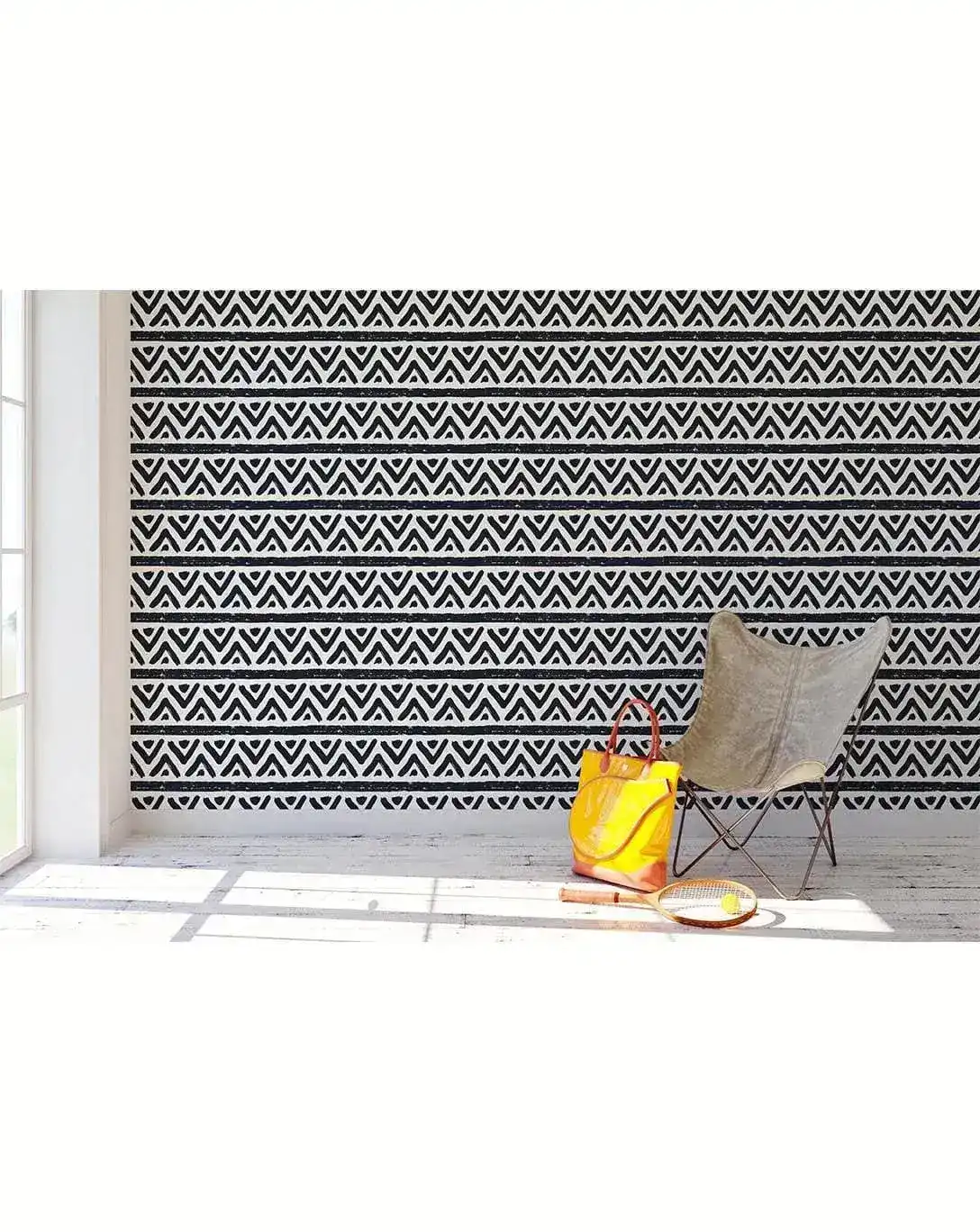 Bold Geometric Triangle & Line Removable Wallpaper - Image 3