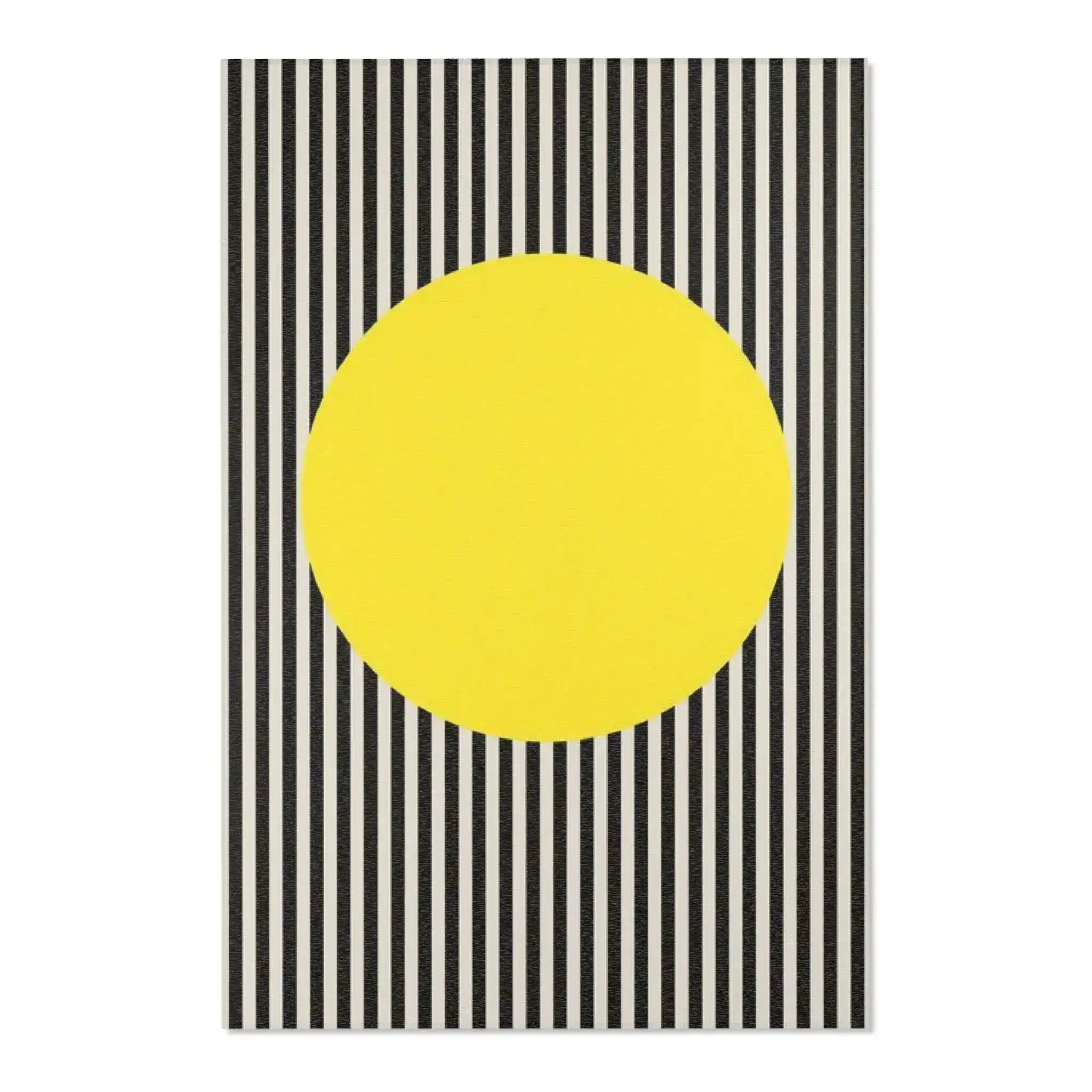 Bold Yellow Circle Optical Accent Rug - Image 3
