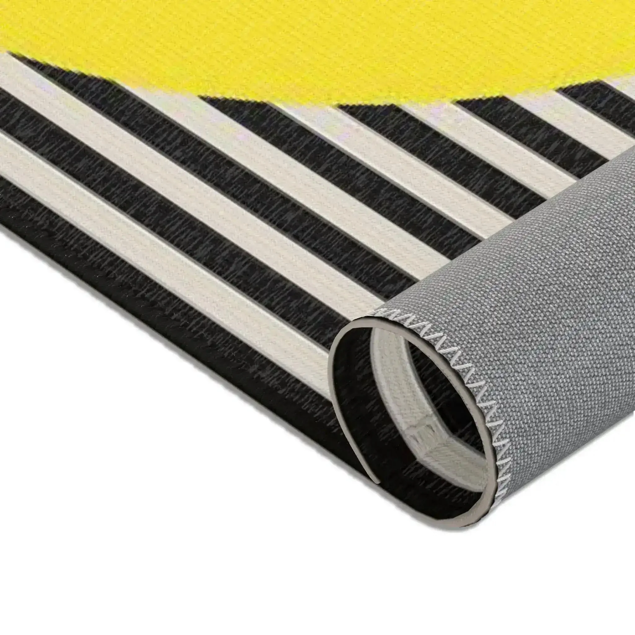 Bold Yellow Circle Optical Accent Rug - Image 4