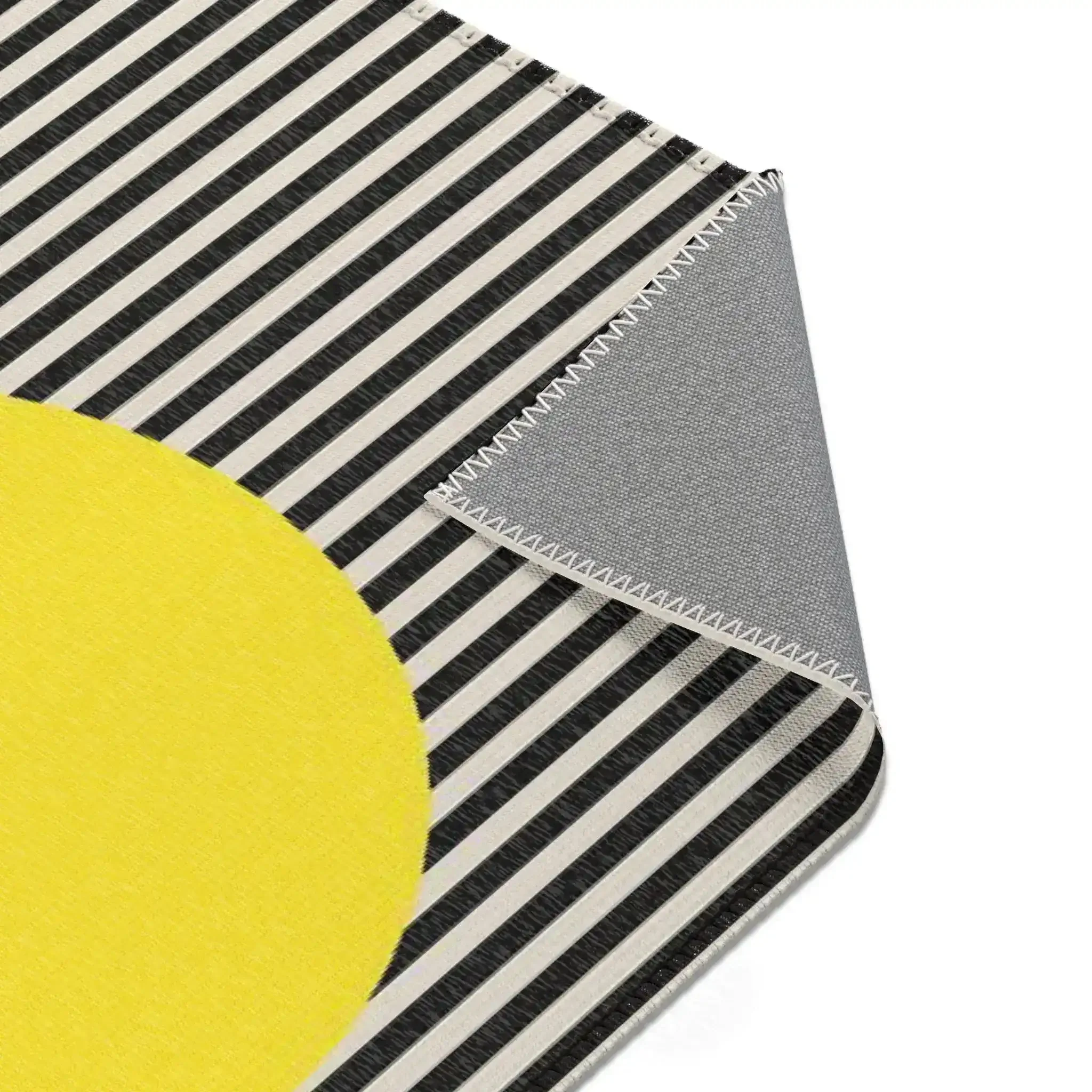 Bold Yellow Circle Optical Accent Rug - Image 6