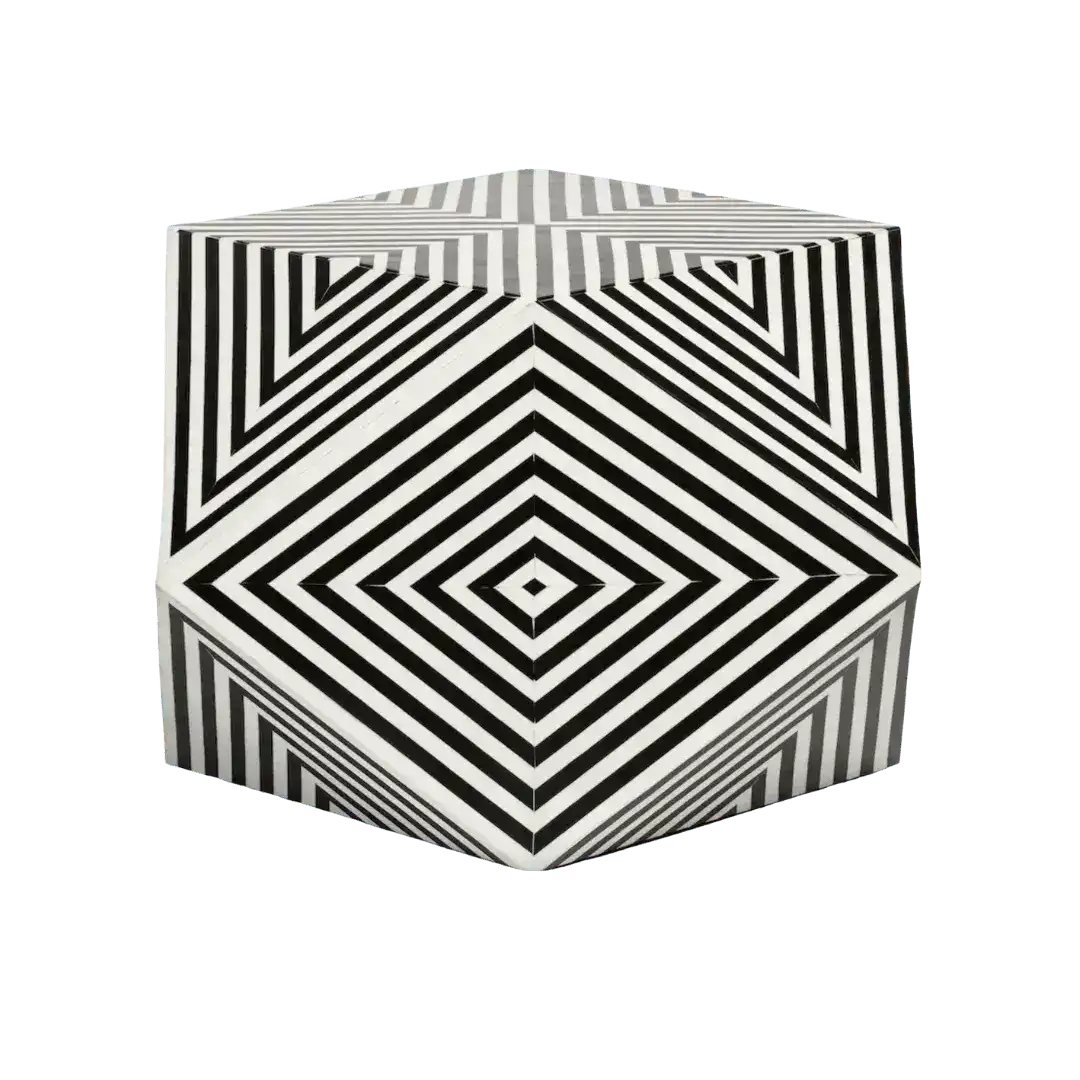 Bone Inlay Black and White Geometric Stardom Coffee Table - Image 2