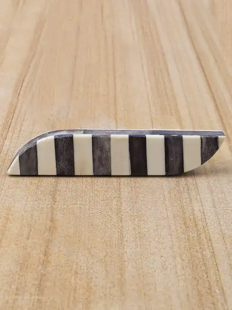 Bone-Inlay Curved Cabinet Drawer Pulls - Image 4