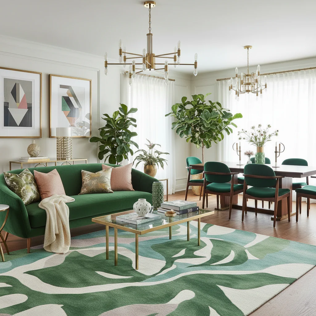Botanic Flow Forms Hand Tufted Rug - Image 3