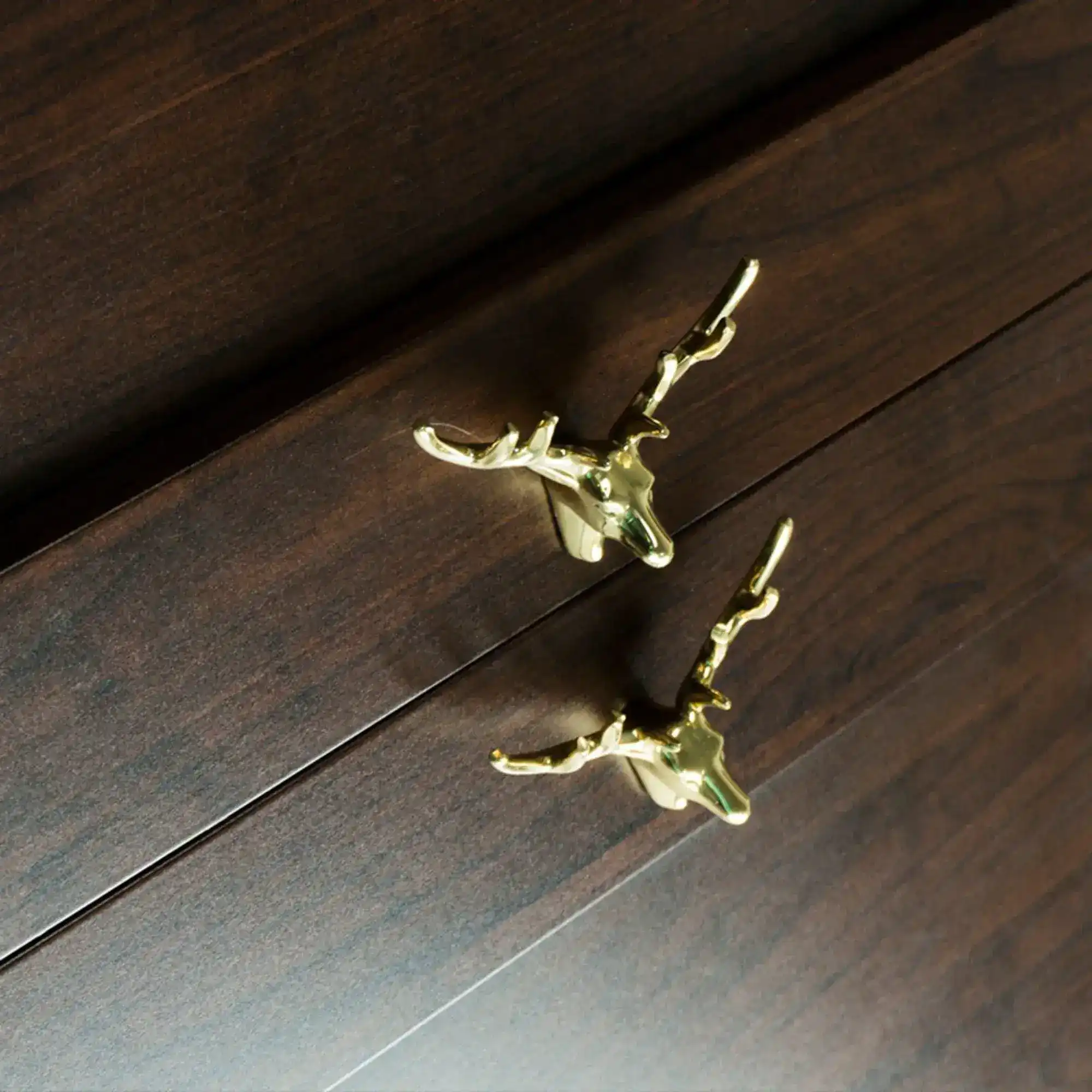 Brass American Retro Deer with Atler Cabinet Door Knob - Image 3
