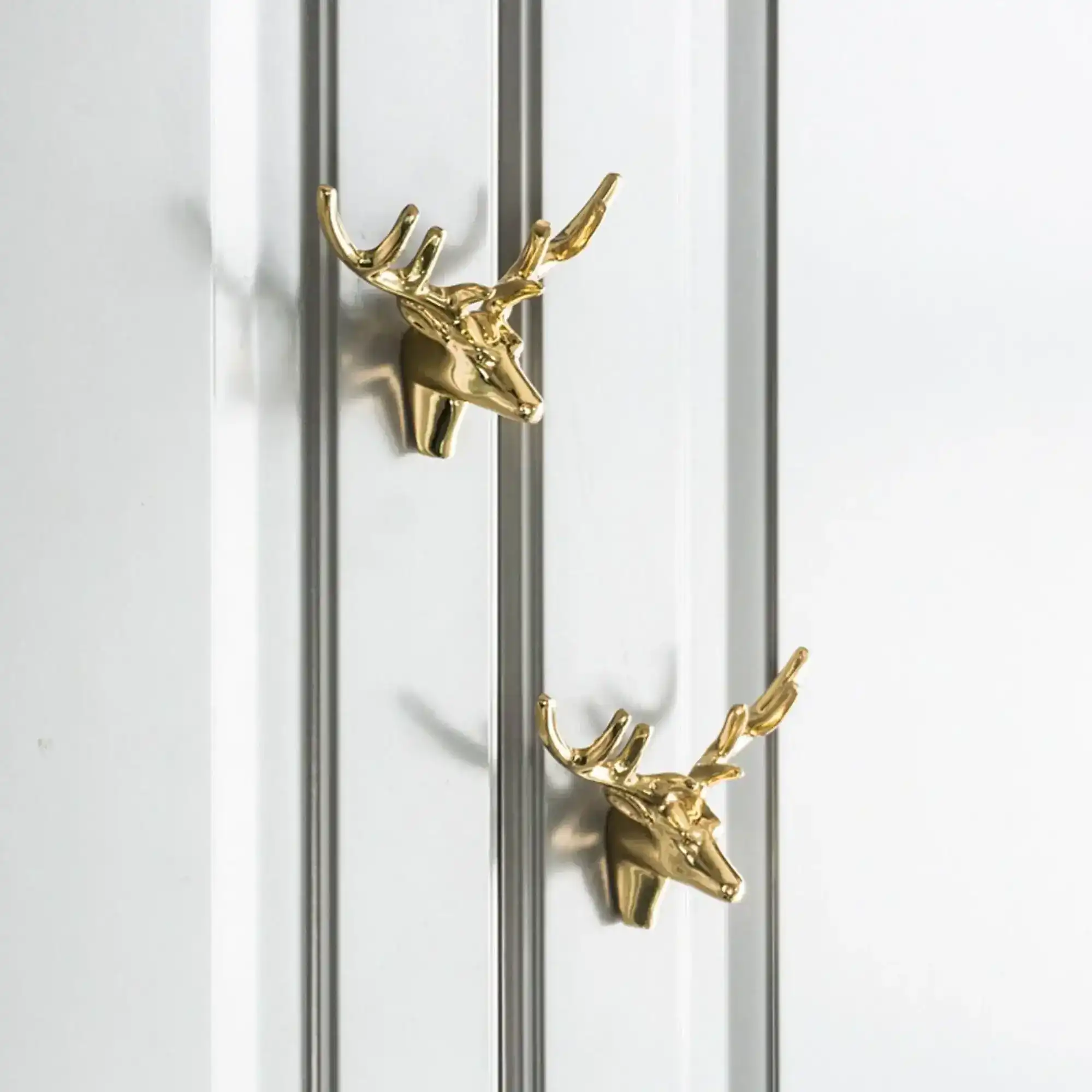 Brass American Retro Deer with Atler Cabinet Door Knob - Image 6