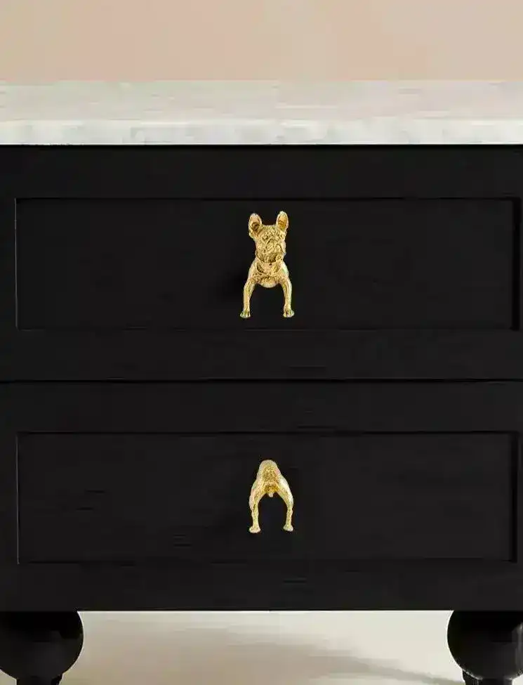 Brass Animal Bulldog Inspired Cabinet Door Knobs - Image 2