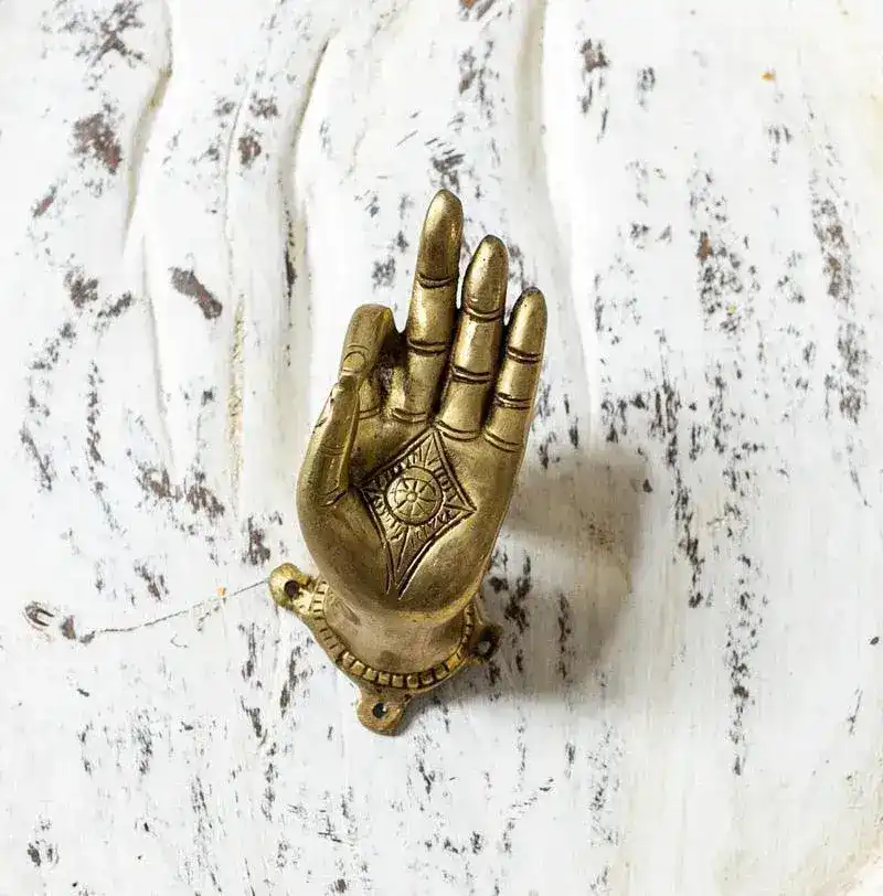 Brass Buddha Hand Cabinet Door Pulls - Image 8