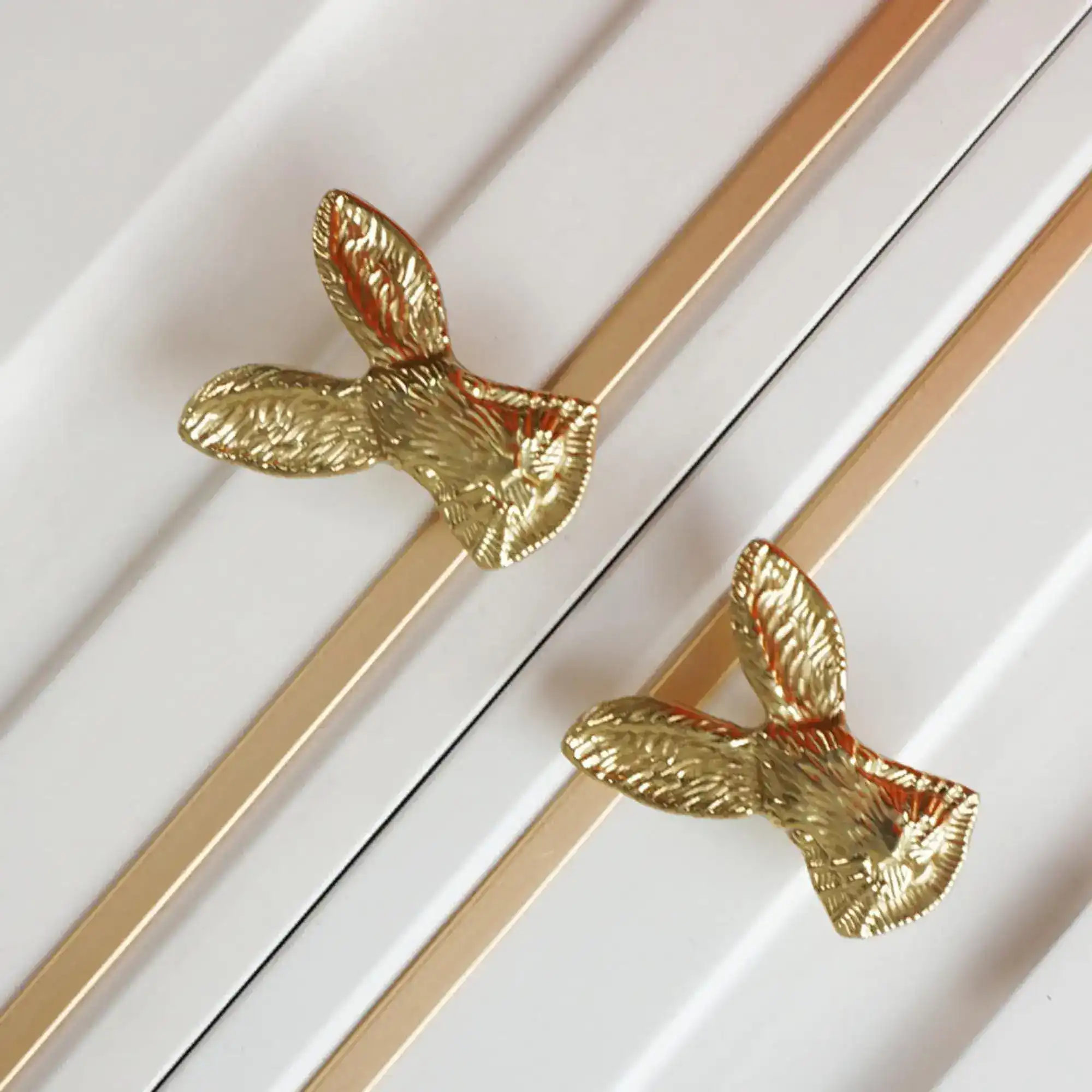 Brass Bunny Shaped Cabinet Drawer Knob - Image 7